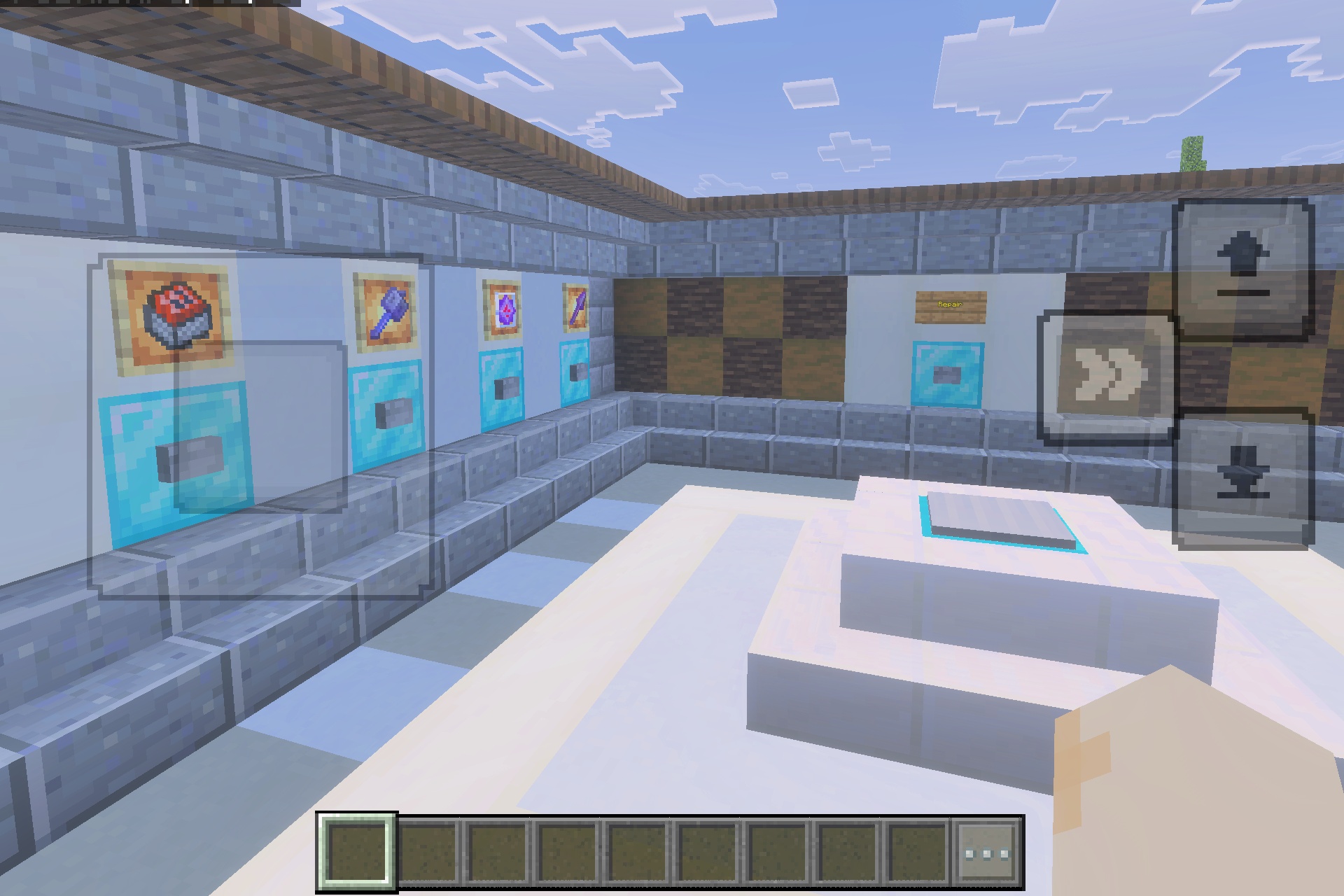 Ultimate All Kits PvP Map Screenshot 4 Item frames display different combat loadouts including TNT and various weapons