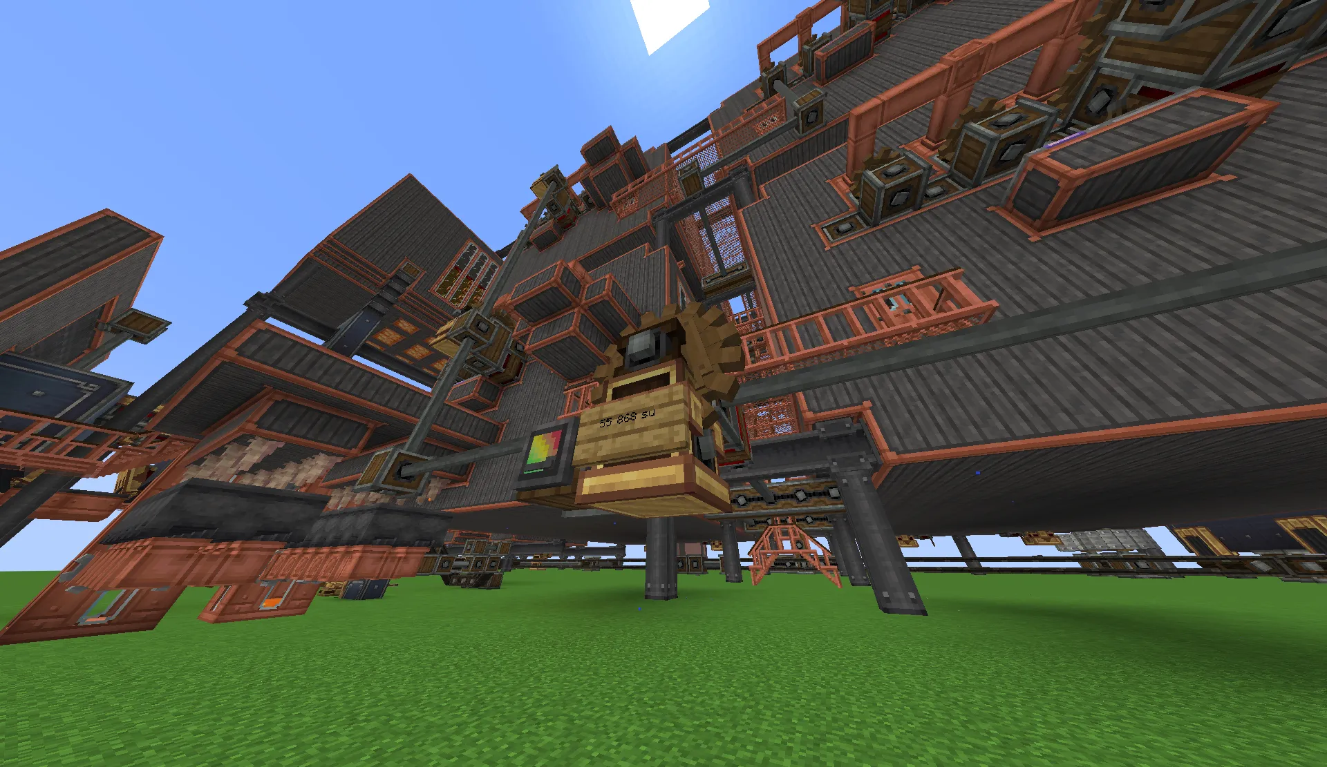 Ultimate Chocolate Factory Schematic Screenshots 1 Detailed view of complex machinery and gears underneath the large factory building