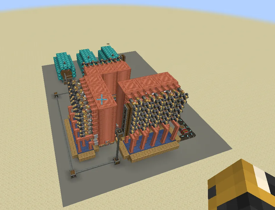 Ultimate Nuclear Reactor Schematic Screenshots 1 Large nuclear reactor construction featuring copper tanks and multiple steam engine units