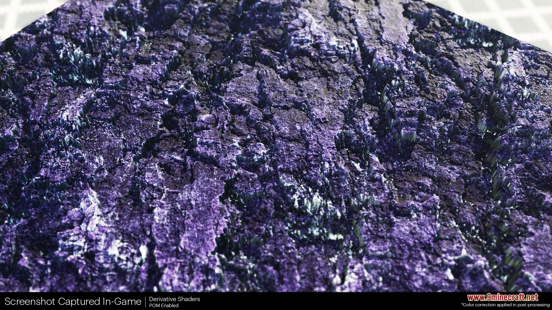 Unbelievable Definition 2048x Resource Pack Screenshot 4 Detailed purple crimson nylium block with realistic three dimensional surface textures