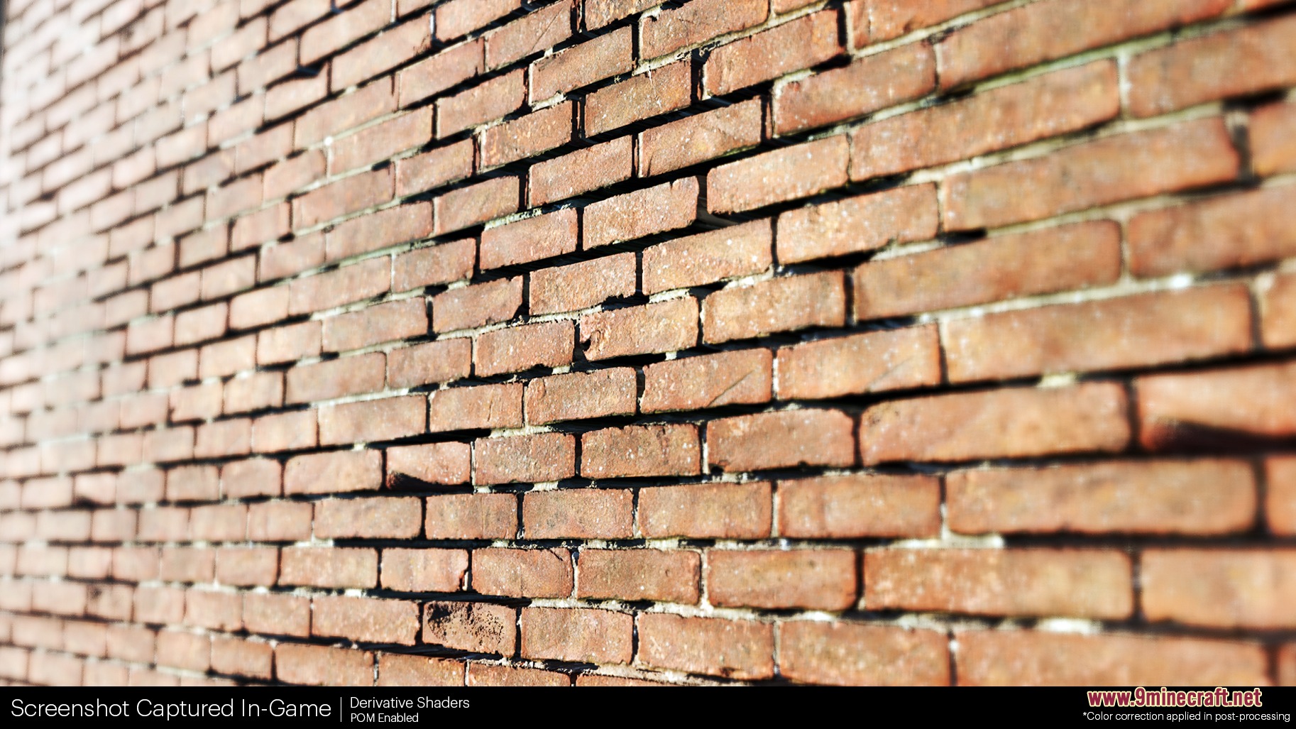 Unbelievable Definition 2048x Resource Pack Screenshot 6 Realistic red brick wall texture with 3D depth effects and shader lighting