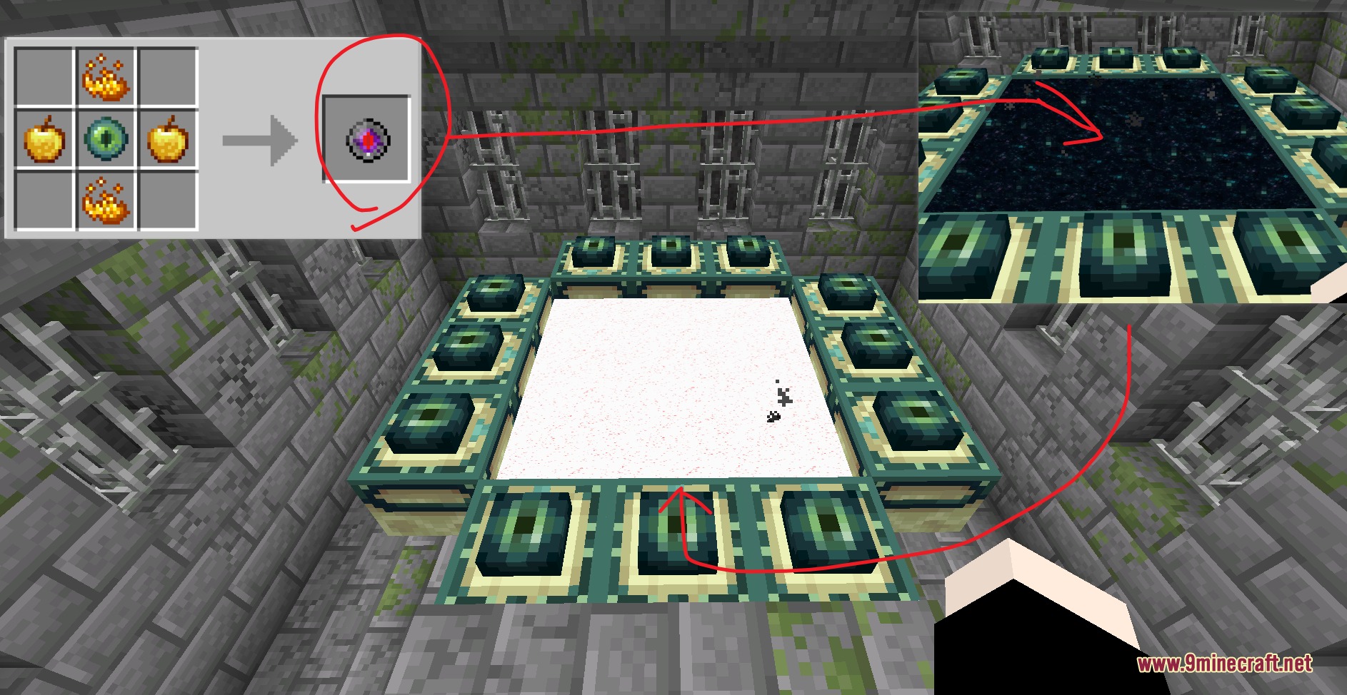 Uncanny Horror Manifest Mod Screenshot 6 Crafting a Holy Eye to enter the Chicken Night boss dimension