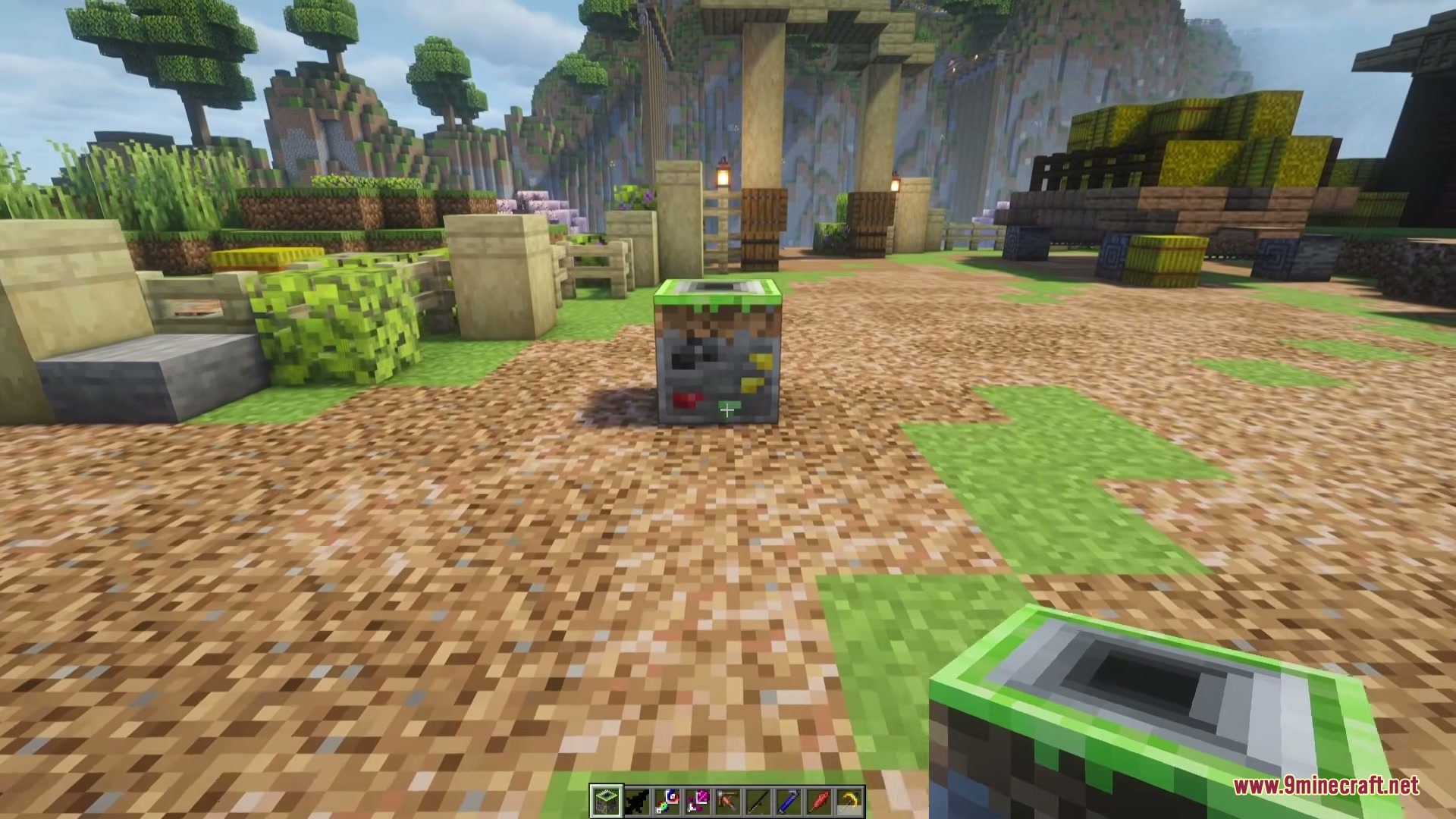 A unique block from the Untagged and Untitled Mod on the ground