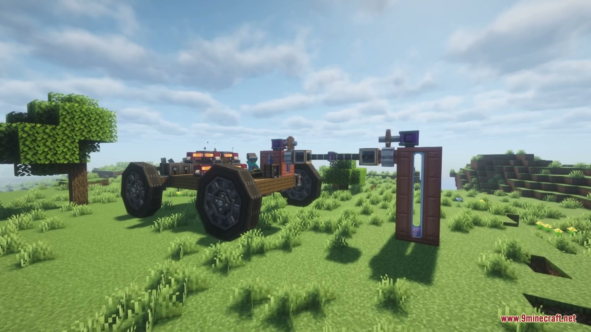 VS Sable Hose Connectors Mod Screenshot 3 A large wheeled vehicle connected to a stationary structure using a hose connector
