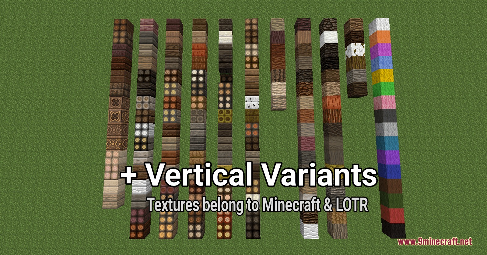 Valiant Bastion Utility Mod Screenshot 2 Vertical slab variants for various building blocks like wood planks and colored wool