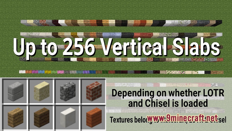 Valiant Bastion Utility Mod Screenshot 6 Showcase of various vertical slab blocks available for building detailed structures