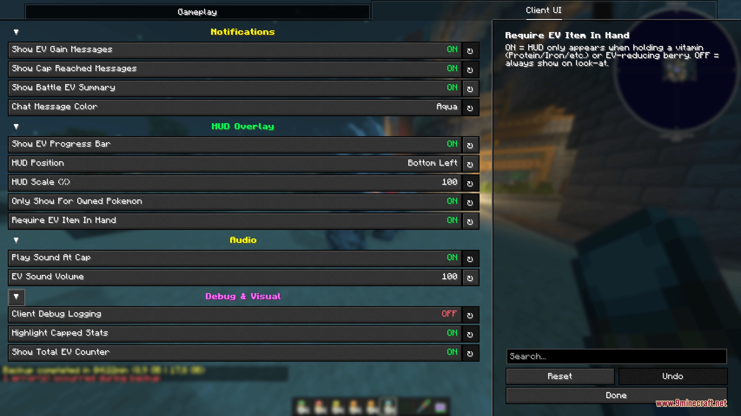 Vanguard Stat Zenith Mod Screenshot 7 Configuration screen for Vanguard Stat Zenith mod showing various effort value settings