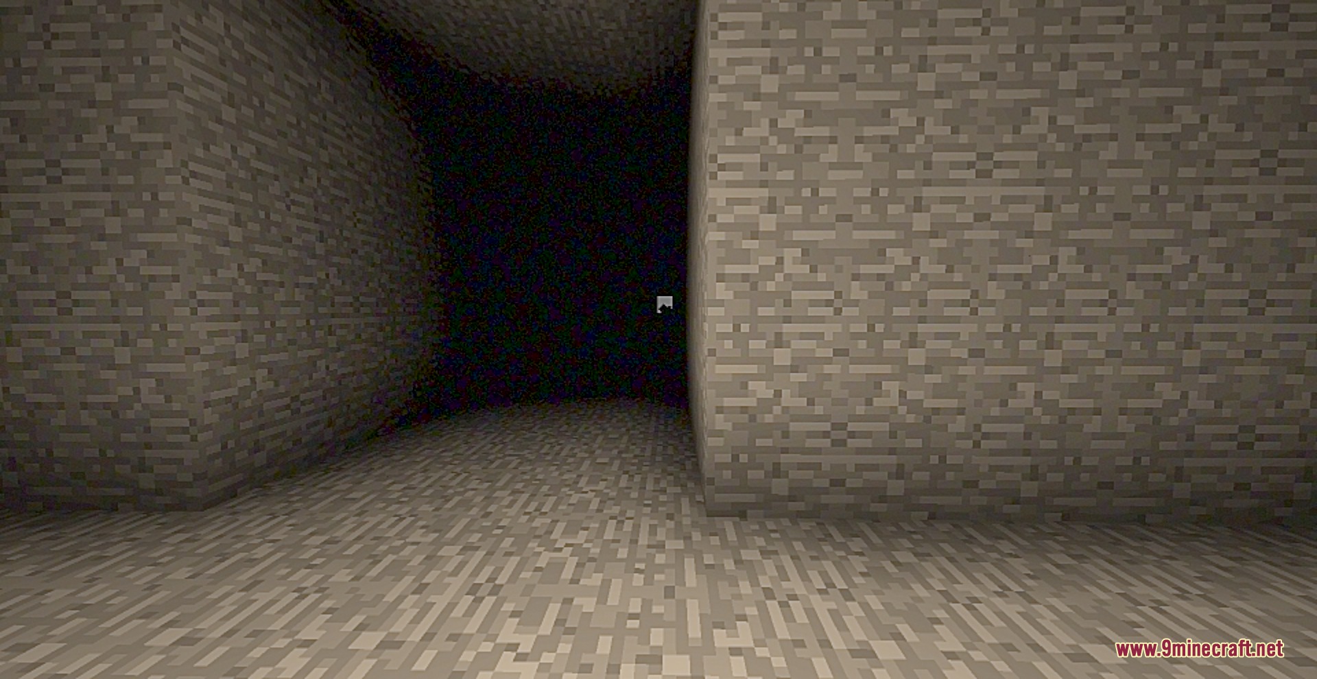 Vanilla Breach Paradox Mod Screenshot 2 A mysterious white light glows at the end of a dark stone corridor