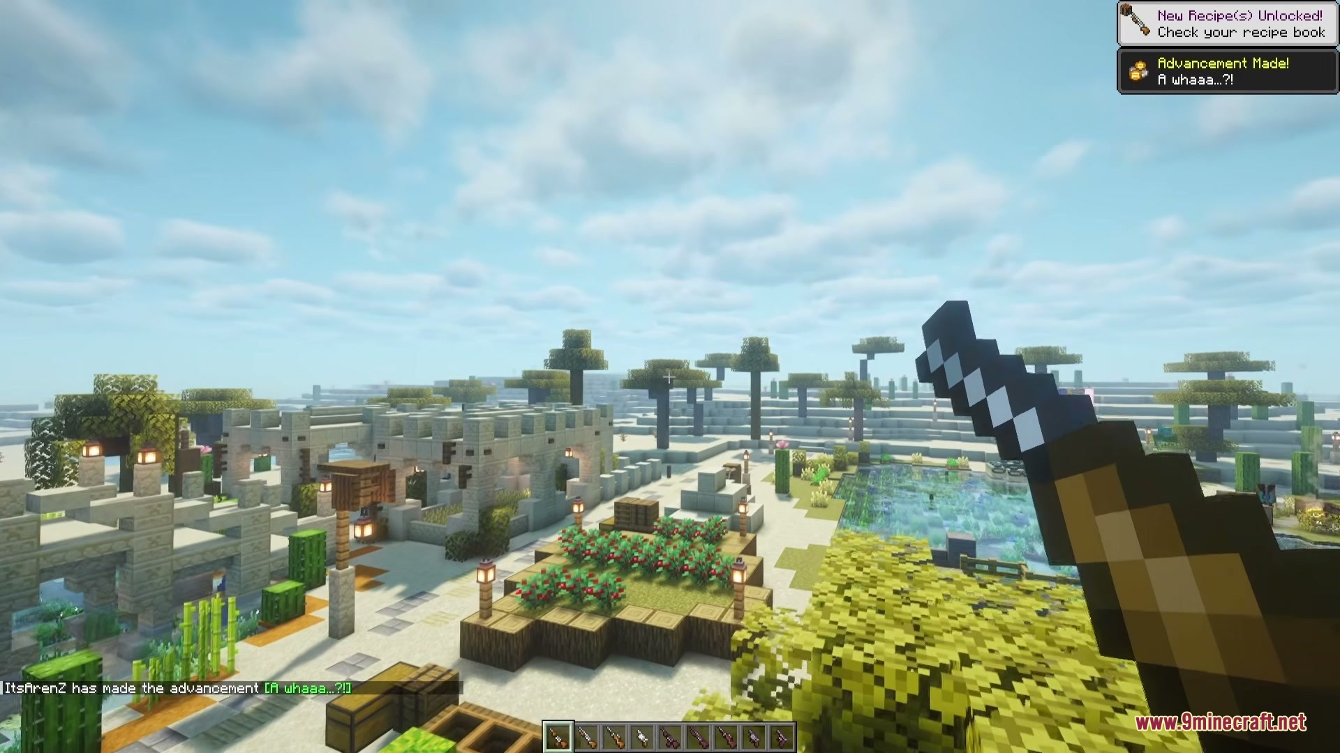 Vanilla Gun Mod Screenshot 1 A player holding a rifle from the Vanilla Gun Mod in Minecraft