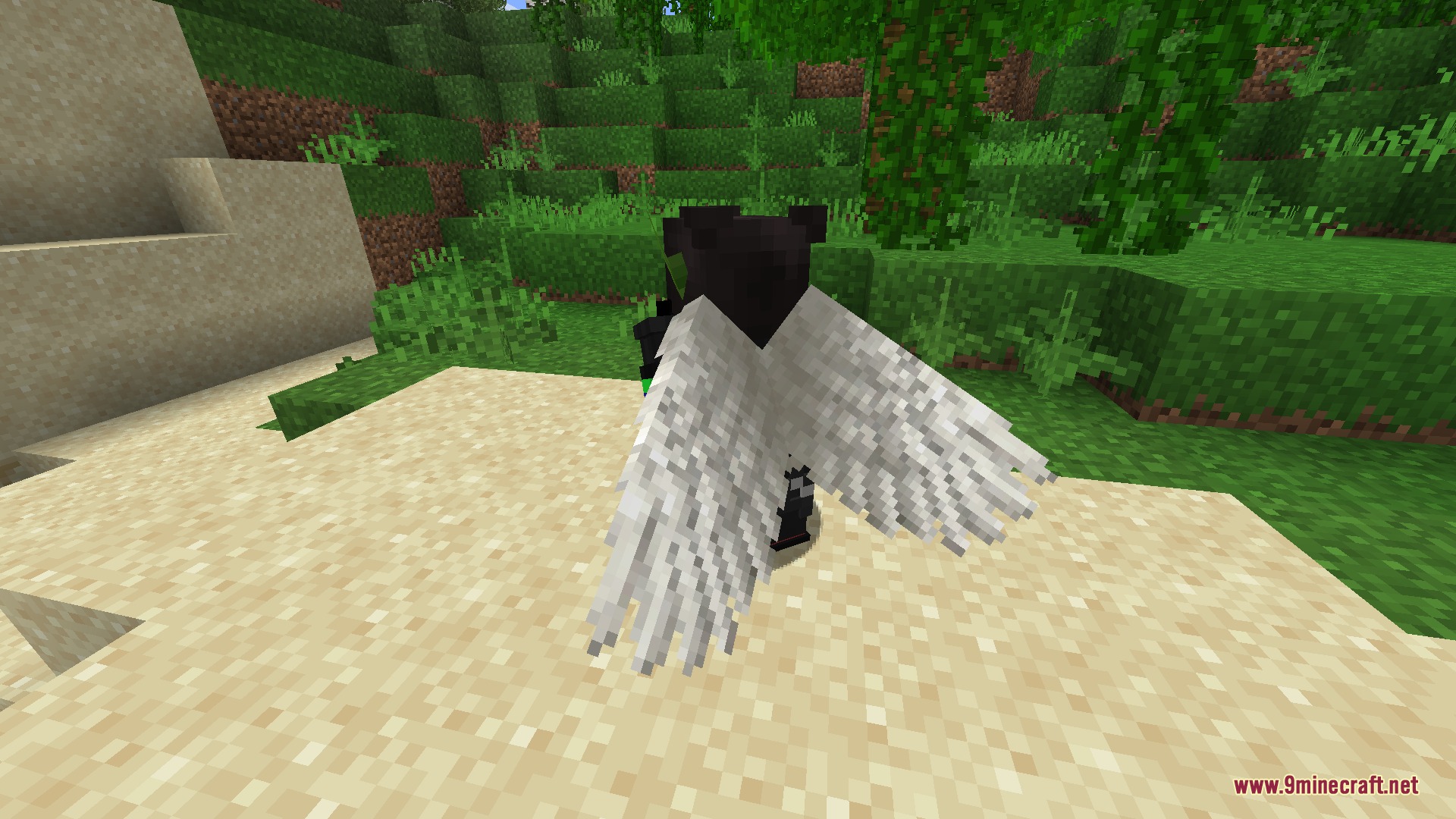 Vanilla Reborn RP by Guonith Resource Pack Screenshot 6 Minecraft player wearing white angel wings from Vanilla Reborn RP in a jungle