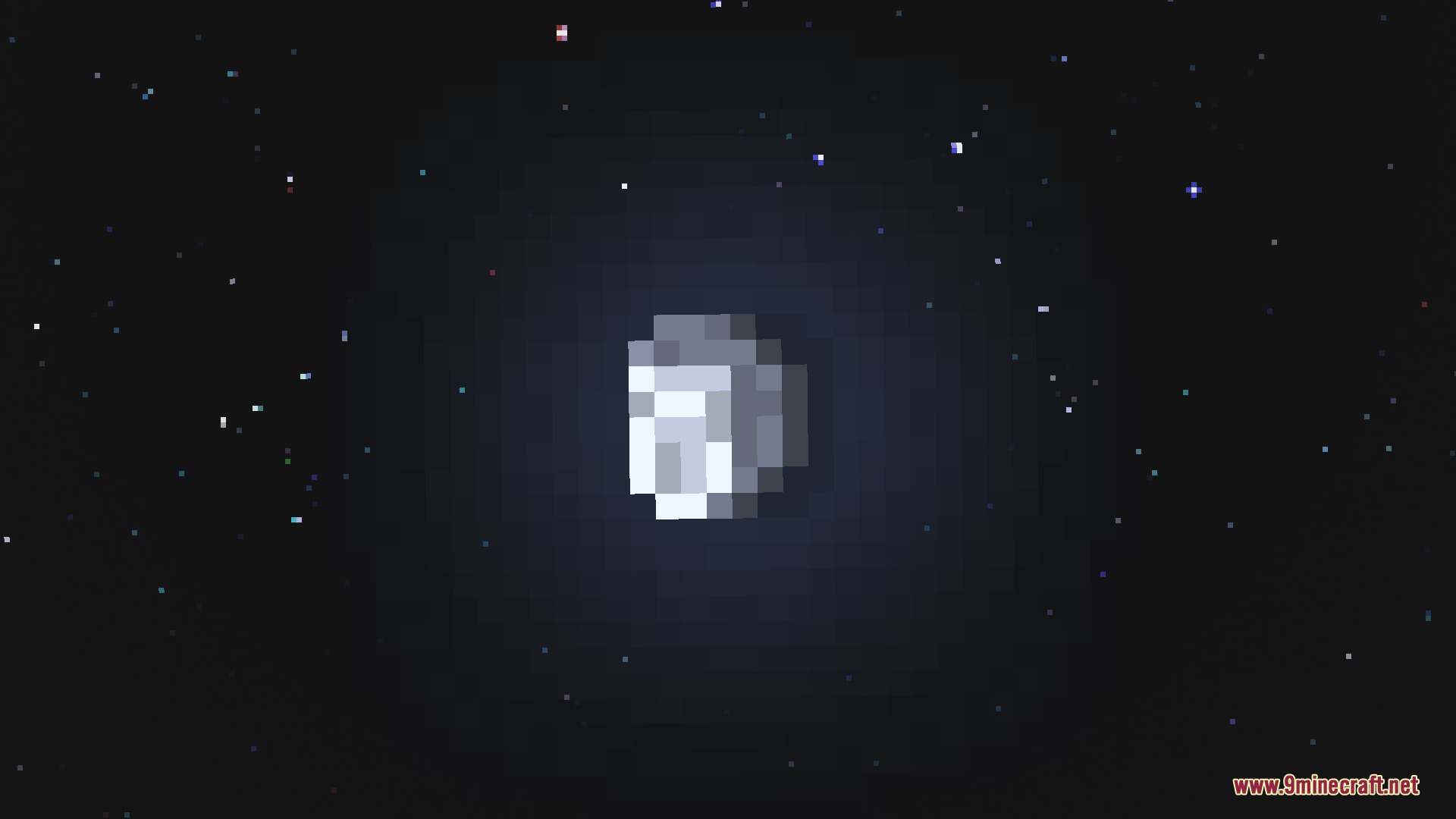 Vantage Point Clarity Resource Pack Screenshot 5 A pixelated circular moon shines brightly among stars in the night sky