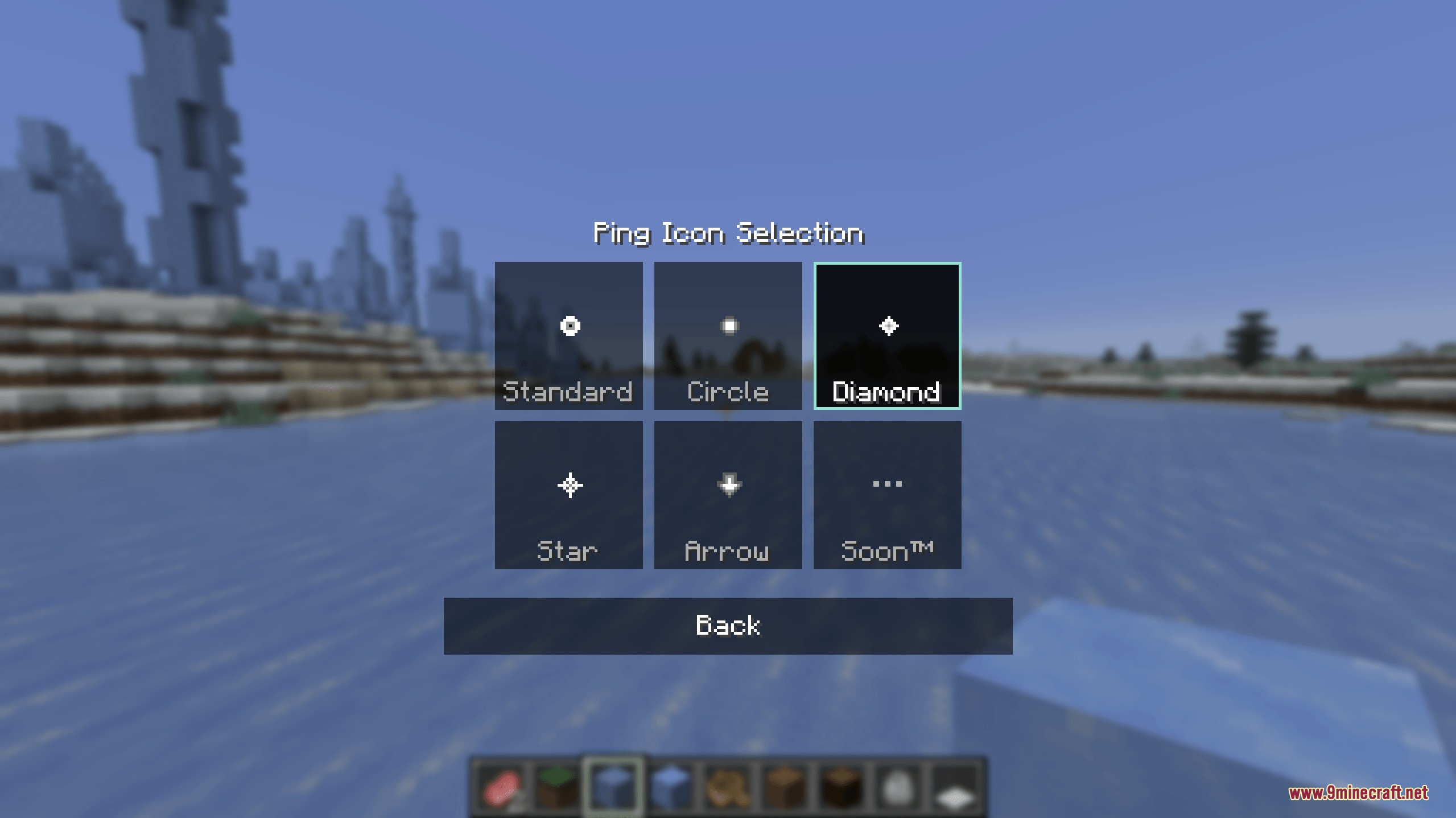 Vantage Point Signal Mod Screenshot 7 Selecting a diamond icon from the ping icon selection menu in Minecraft