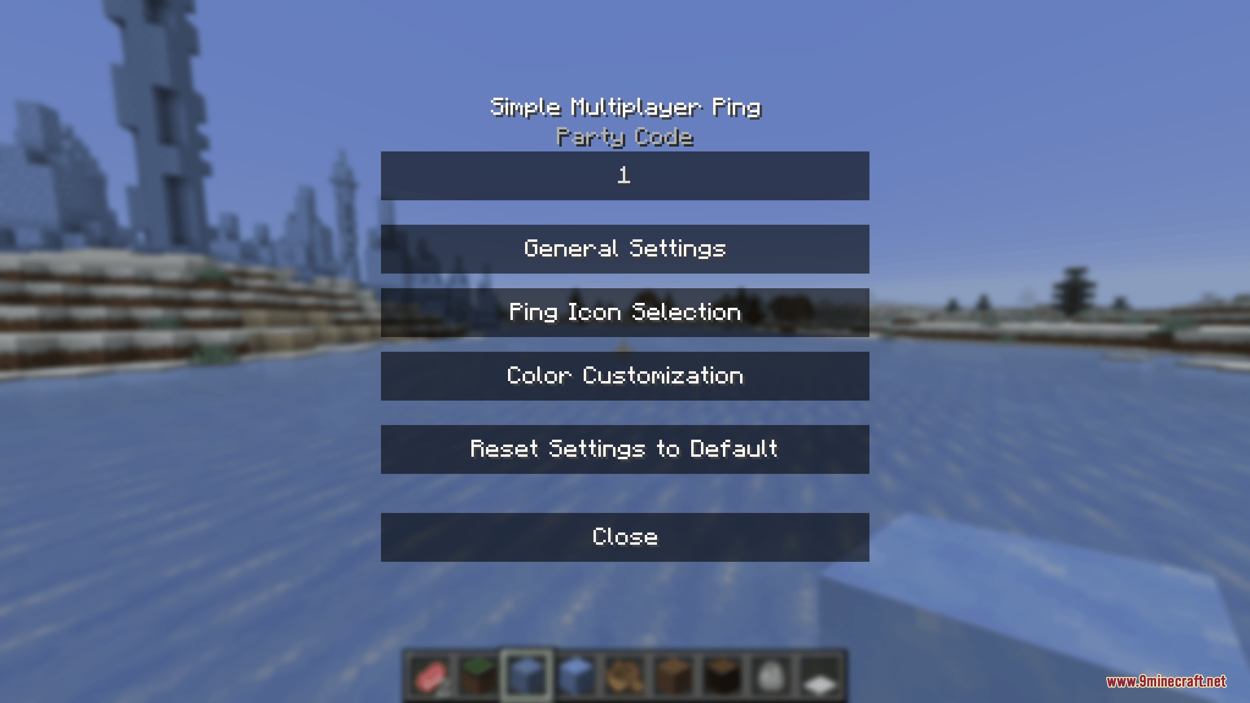 Vantage Point Signal Mod Screenshot 8 The main settings interface for customizing multiplayer ping features in a Minecraft world