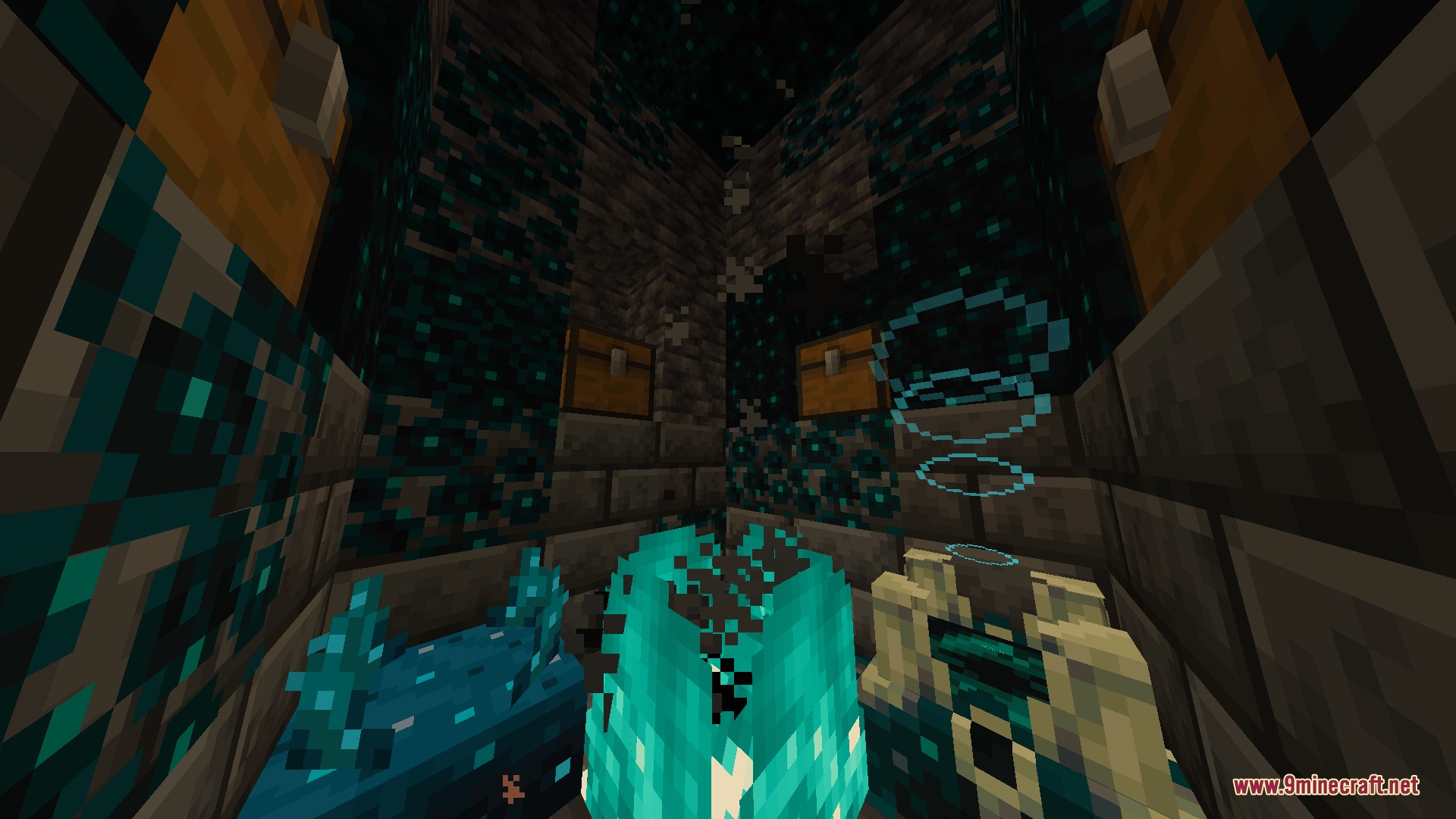 Varied Temples Mod Screenshot 1 A sculk themed chamber with chests hidden inside a modified desert pyramid
