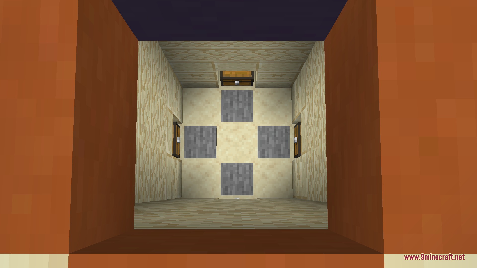 Varied Temples Mod Screenshot 4 Looking down into a desert pyramid trap room with pressure plates and chests