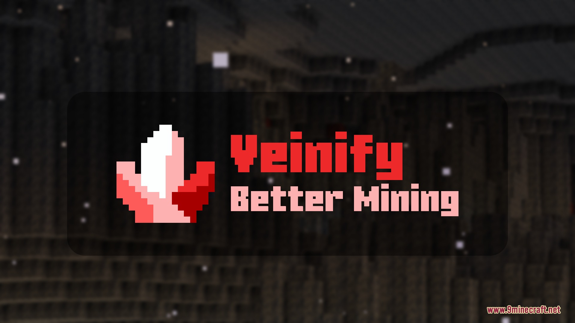 Veinify Better Mining Resource Pack Screenshot 1 Title screen for Veinify Better Mining with a crystal icon