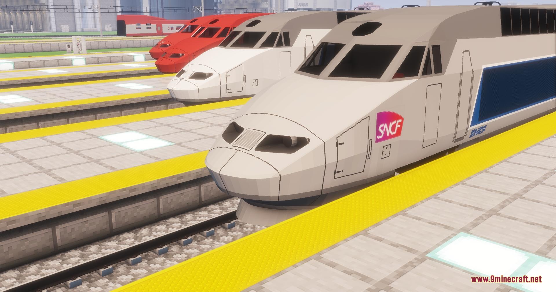 Velocity Rail Streamline Resource Pack Screenshot 3 Velocity Rail Streamline Resource Pack featuring a white TGV train with SNCF logo