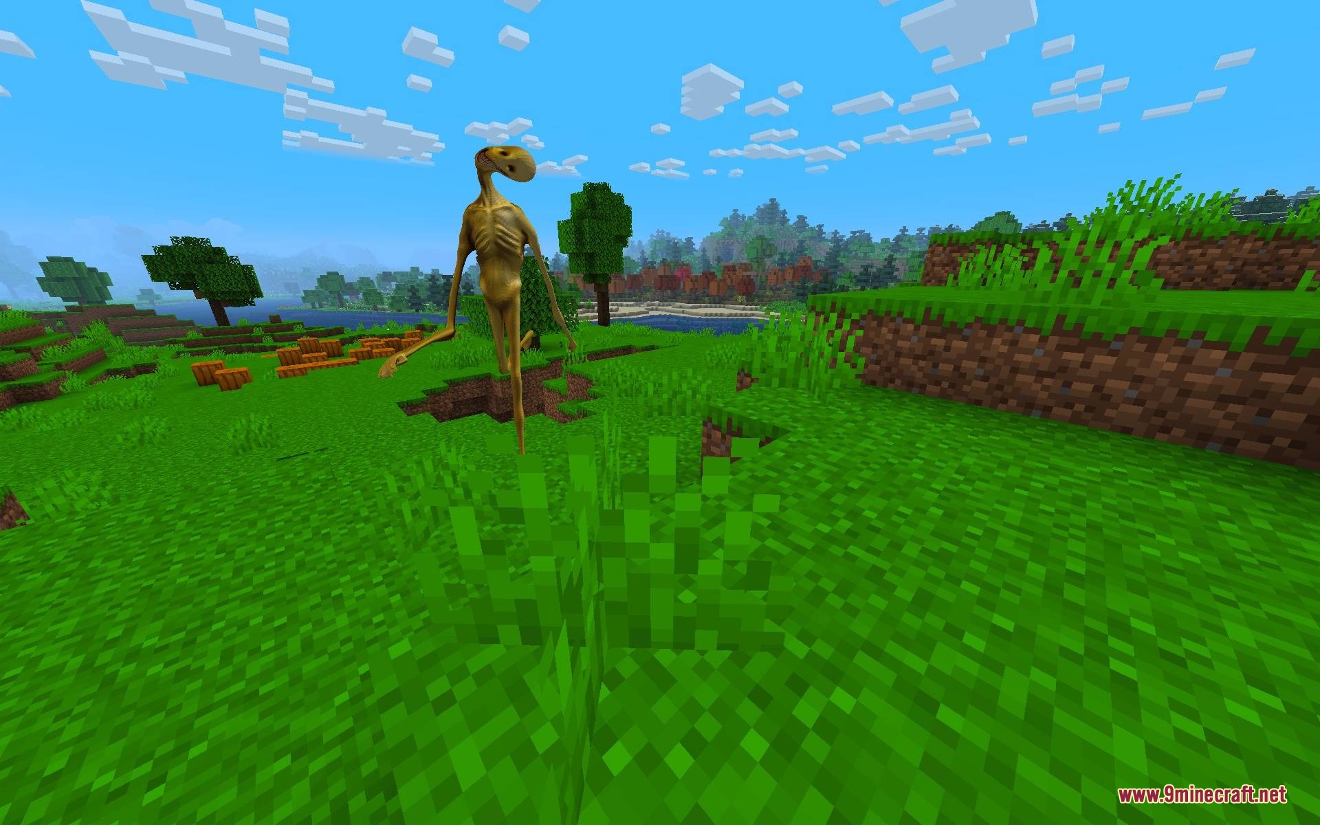 Verity Body Overhaul Mod Screenshot 3 The Verity demon monster stands tall in a bright green grassy field