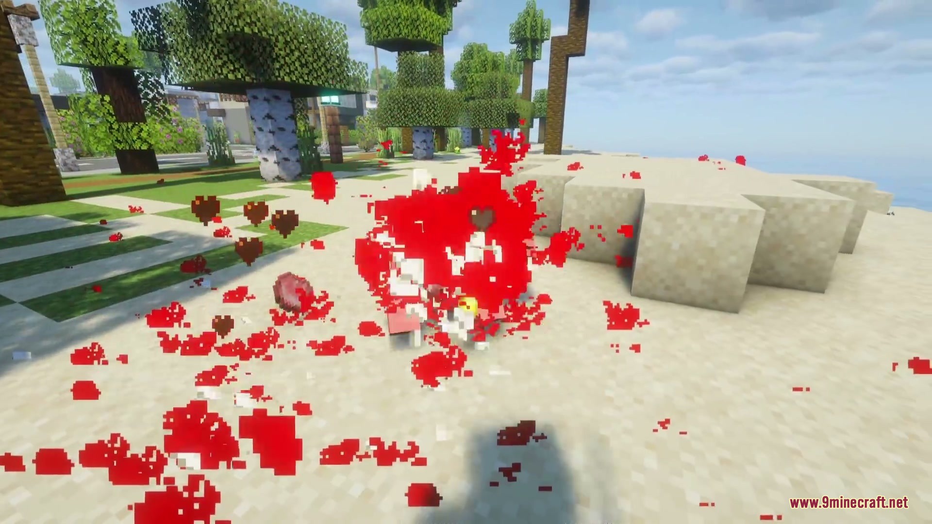 Visceral Remains Mod Screenshot 1 Visceral Remains Mod adds graphic death animations with blood and organs
