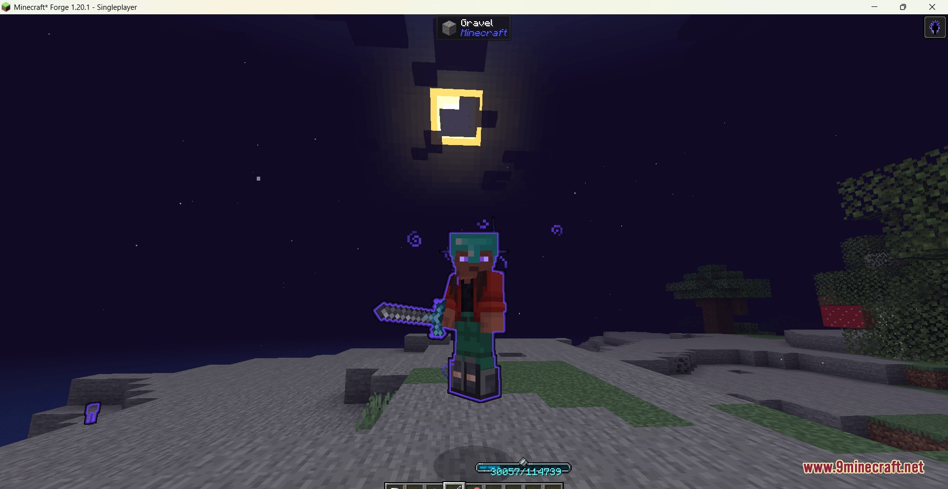 Visual Set Edit Mod Screenshot 4 A player character with a purple outline showcasing active gear set bonuses