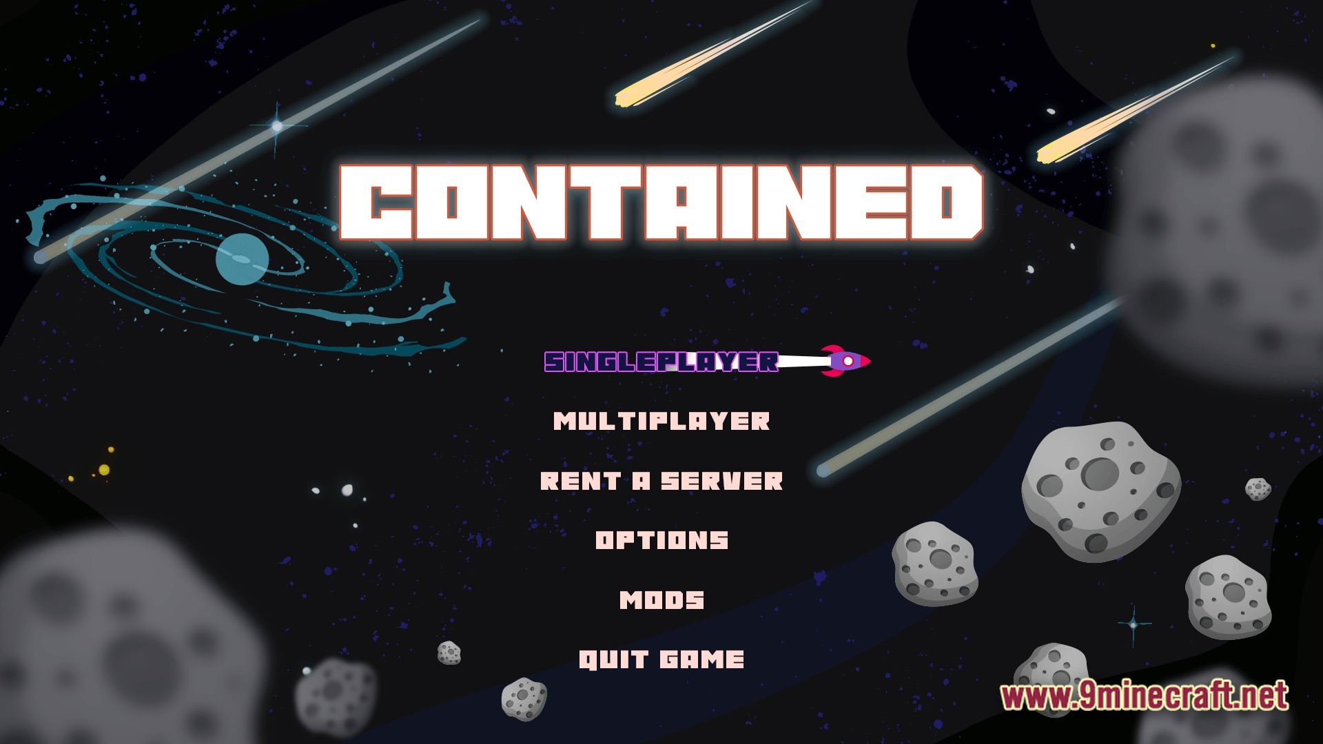 Voidlock Genesis Overdrive Modpack Screenshot 7 The main menu screen features a space-themed background with asteroids, a galaxy, and game navigation options