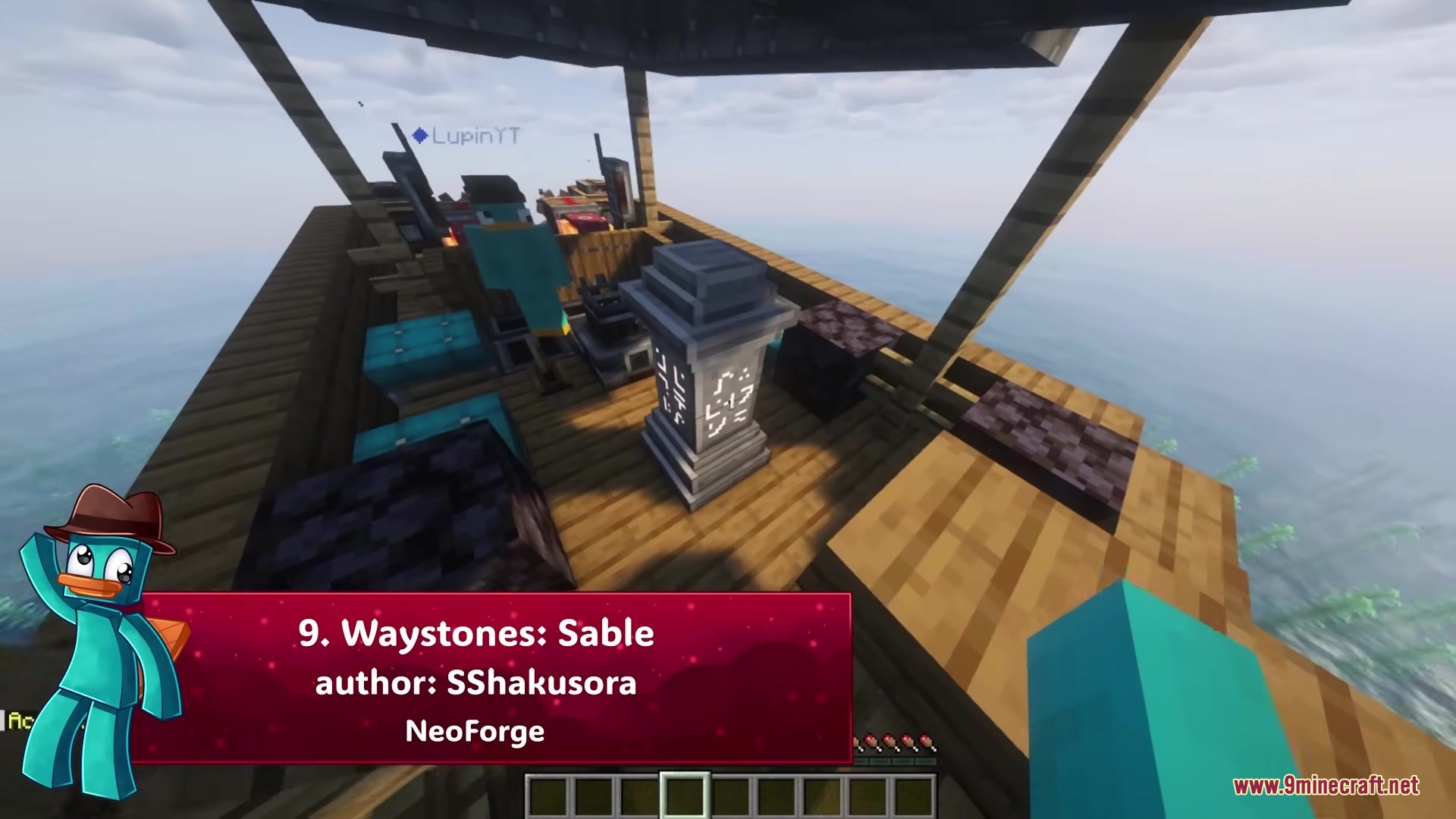 Waystones Sable Create Aeronautics Addon Mod Screenshot 1 Waystones Sable mod enables teleportation to waystones placed on moving structures