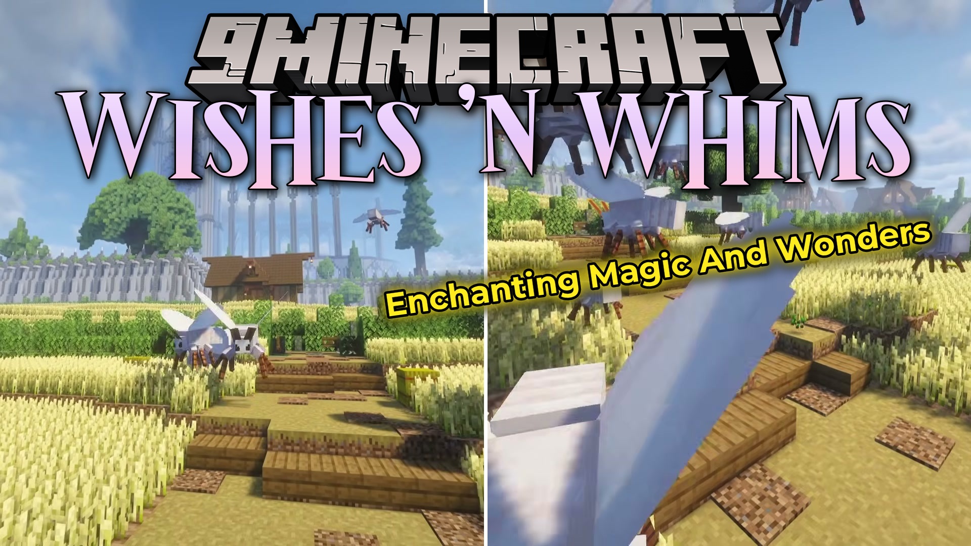 Wishes 'N Whims Mod (1.20.1) – Tame Giant Silkmoths to Fly and Build in Mid-Air