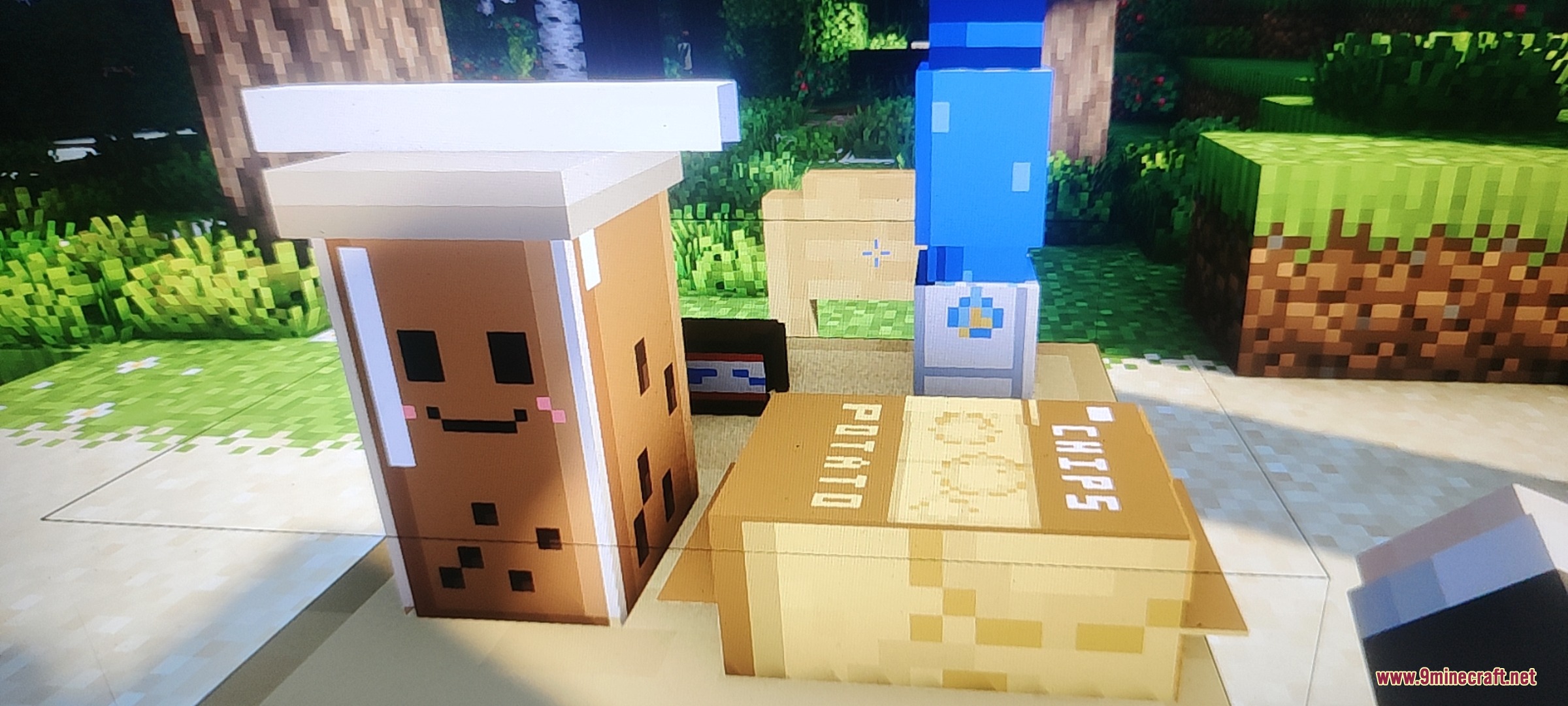 Wok and Blade Mod Screenshot 4 Various detailed food items like boba tea and potato chips on display