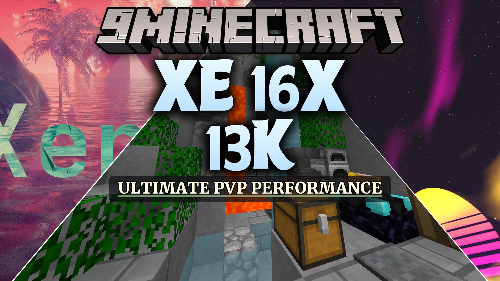 Xe 16x 13K Resource Pack (1.8.9) – Clean Vaporwave Visuals for Fast PvP Fights