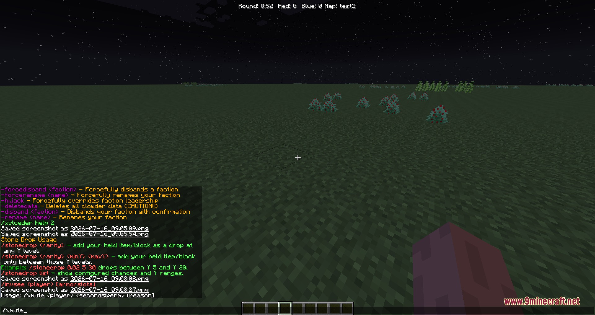Xeno Factions Mod Screenshot 8 The chat window displays administrative mute command syntax for server management