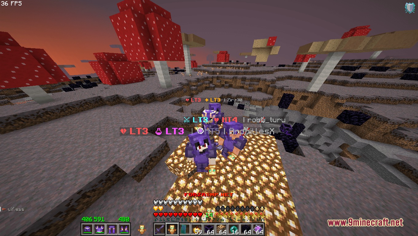 Xylarch Tier Tagger Mod Screenshot 5 Multiple players in netherite armor displaying their competitive tier rankings in game