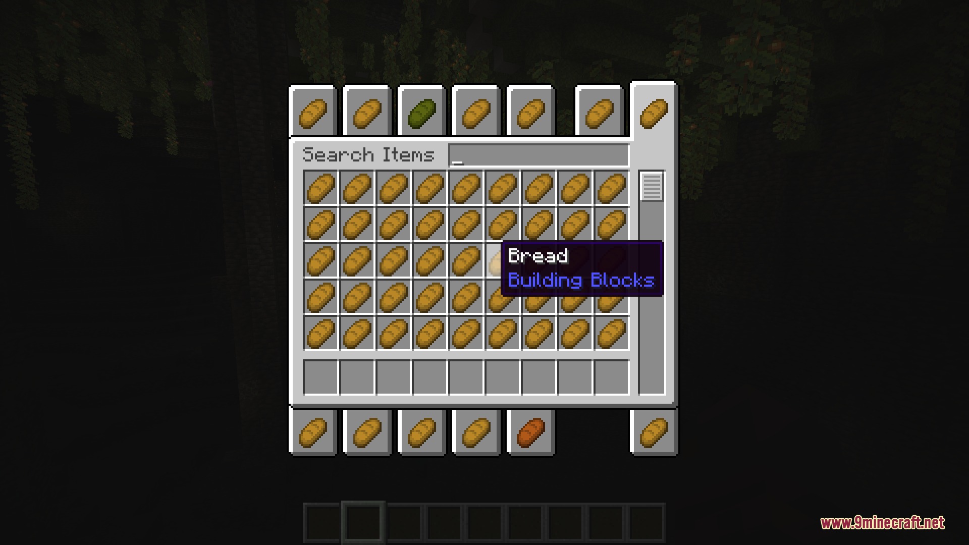 Yeasty Everything Mod Screenshot 2 The Yeasty Everything Mod replaces all creative inventory items with loaves of bread
