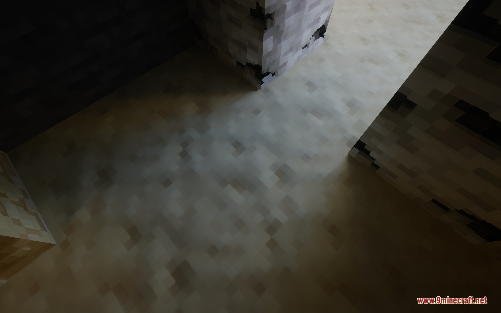Yitality Resource Pack Screenshot 3 Detailed sand textures showing parallax mapping effects and realistic lighting in Minecraft