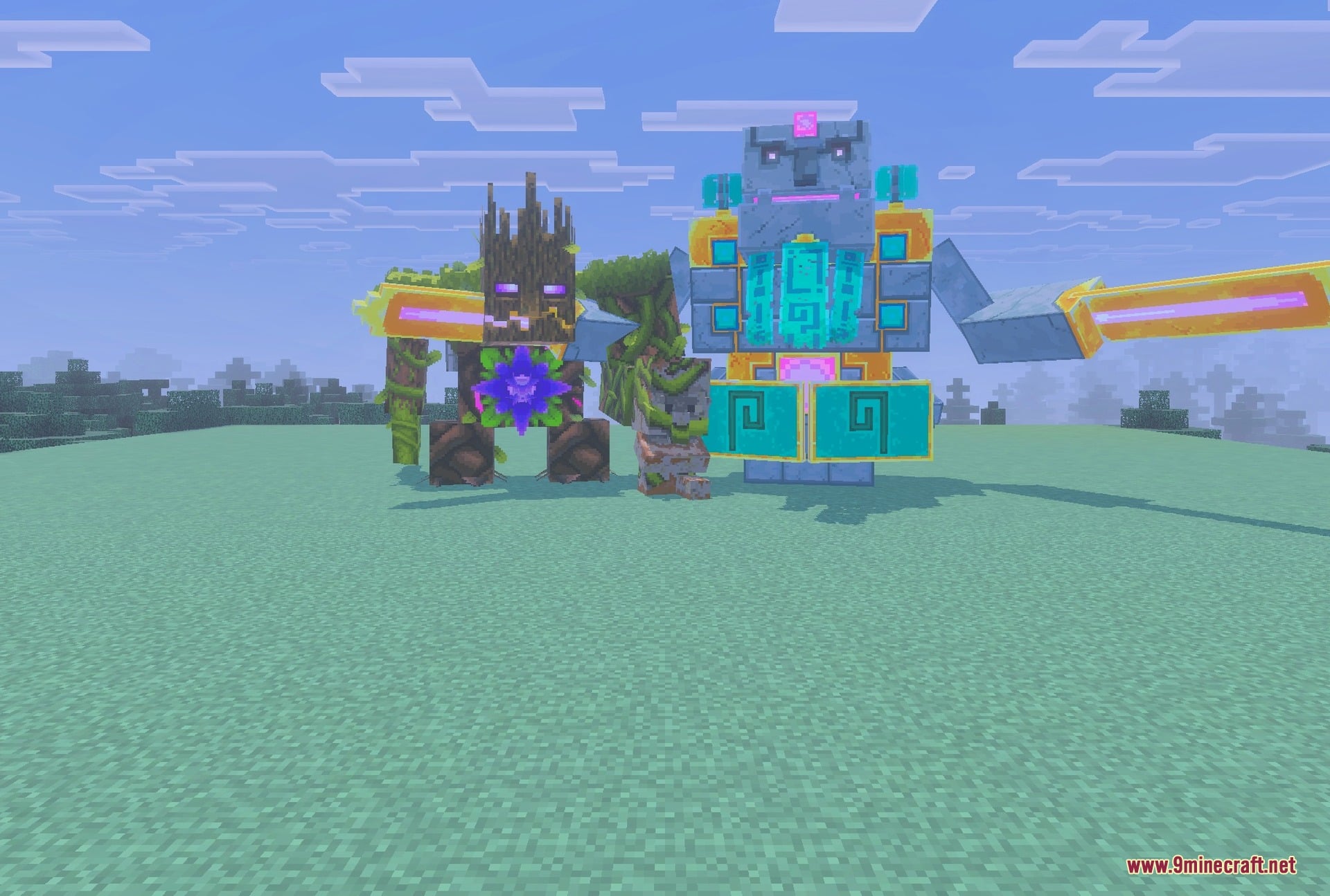 The Tempest Golem and the Jungle Abomination tower over the player