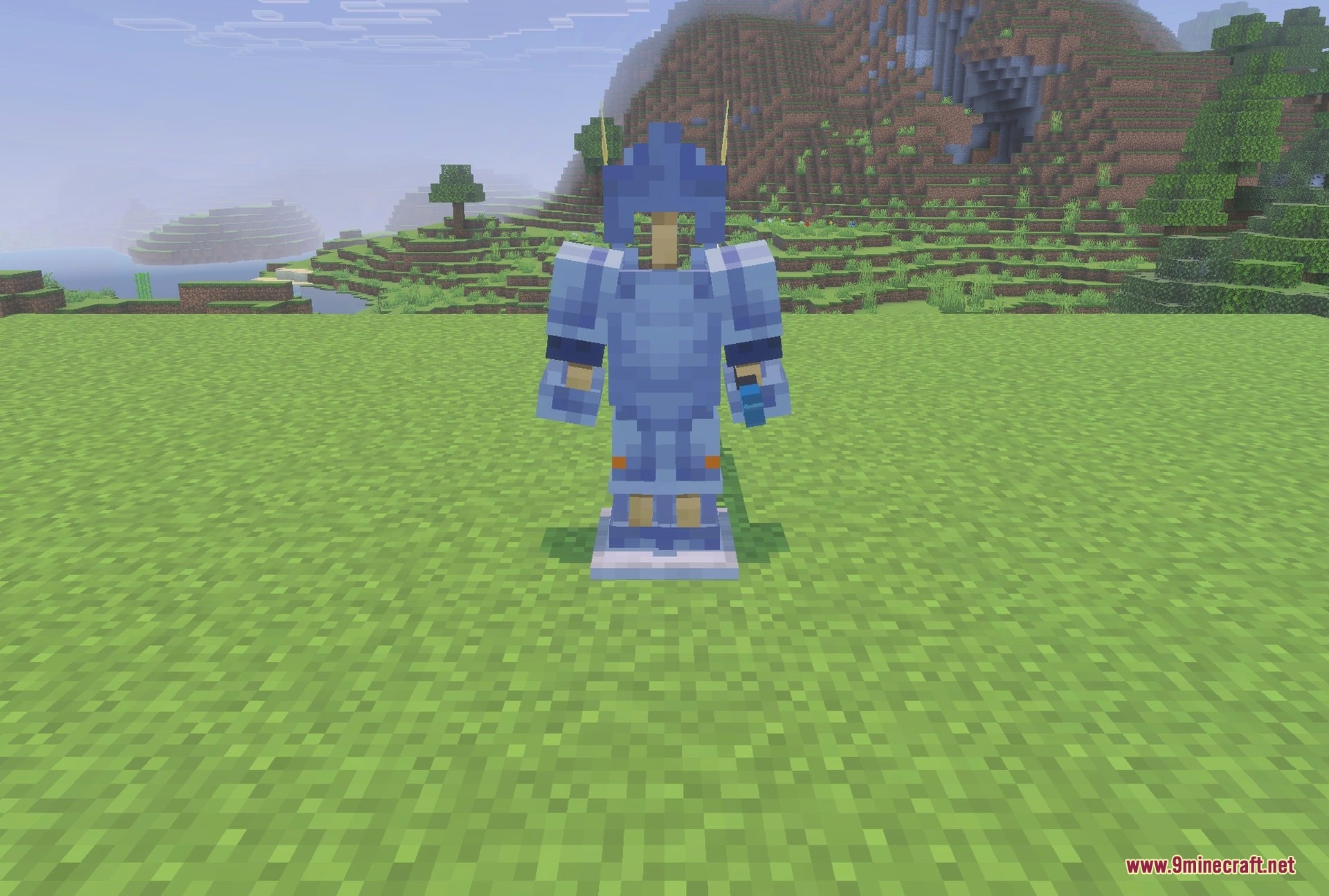 The Hero's Armour set worn with the Broadsword