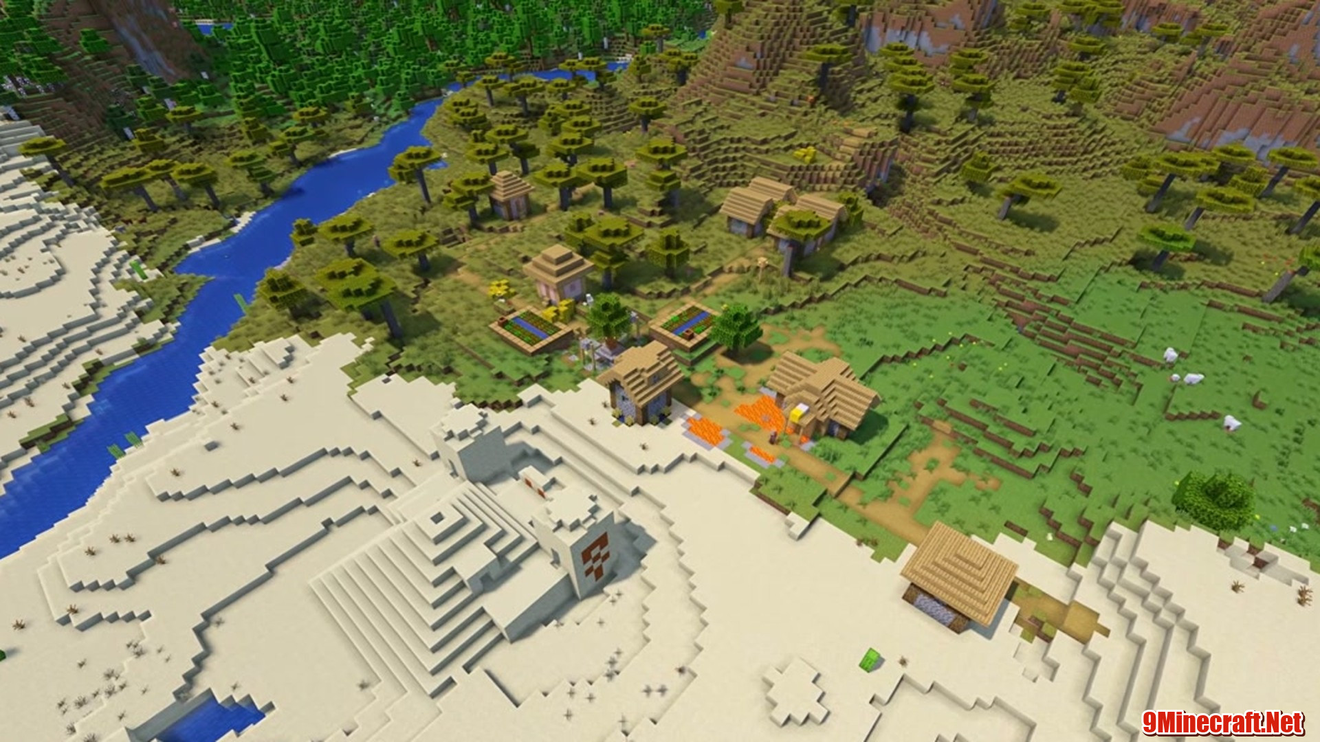 Desert Temple Village - Minecraft seed 10596369792