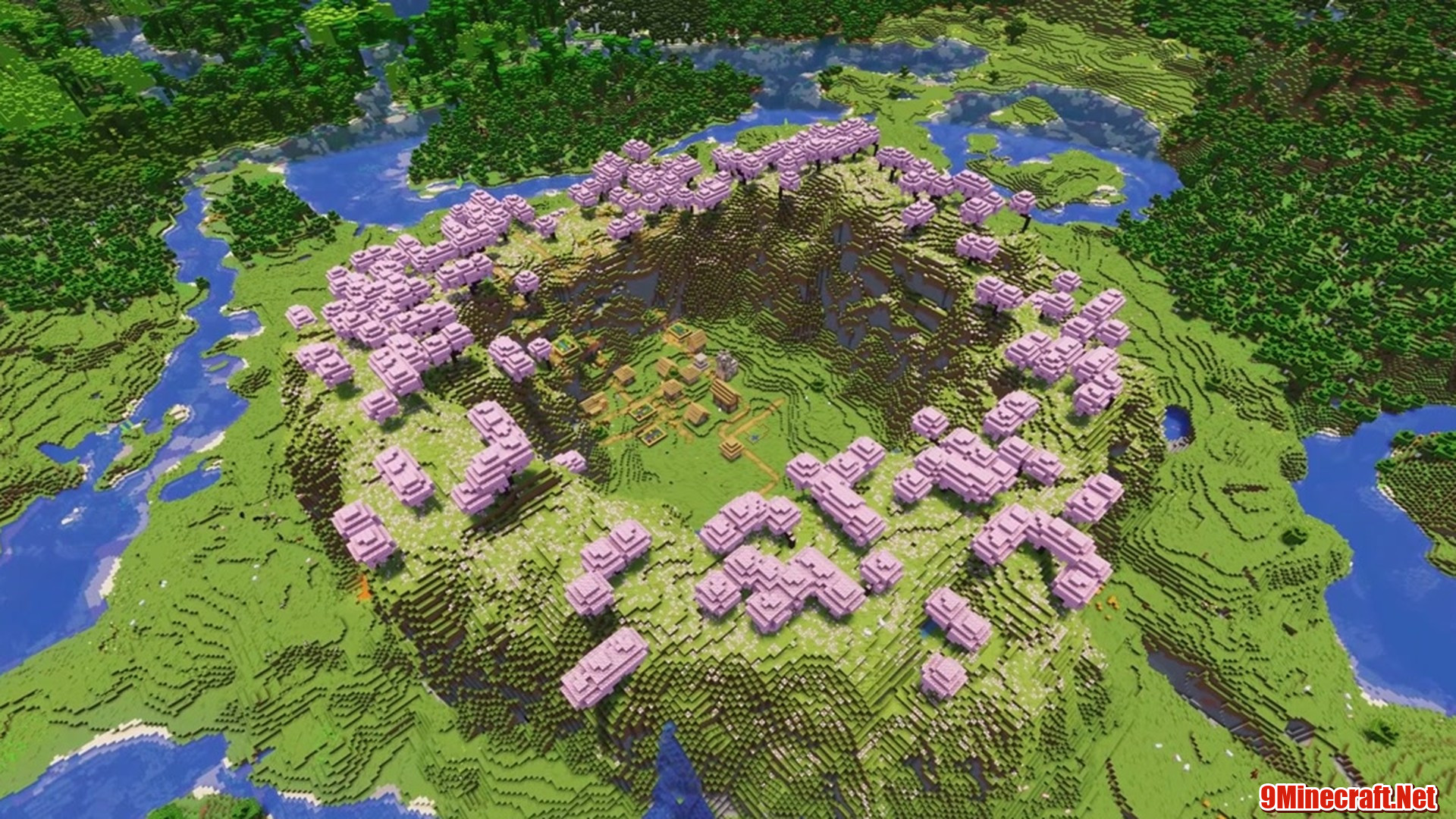 Cherry Grove Circle Village - Minecraft seed 1279303769150219675