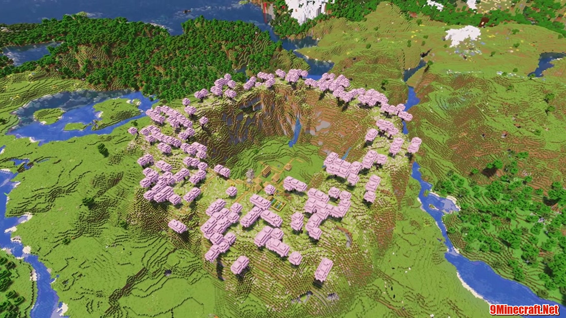 Cherry Grove Circle Village - Minecraft seed 1279303769150219675