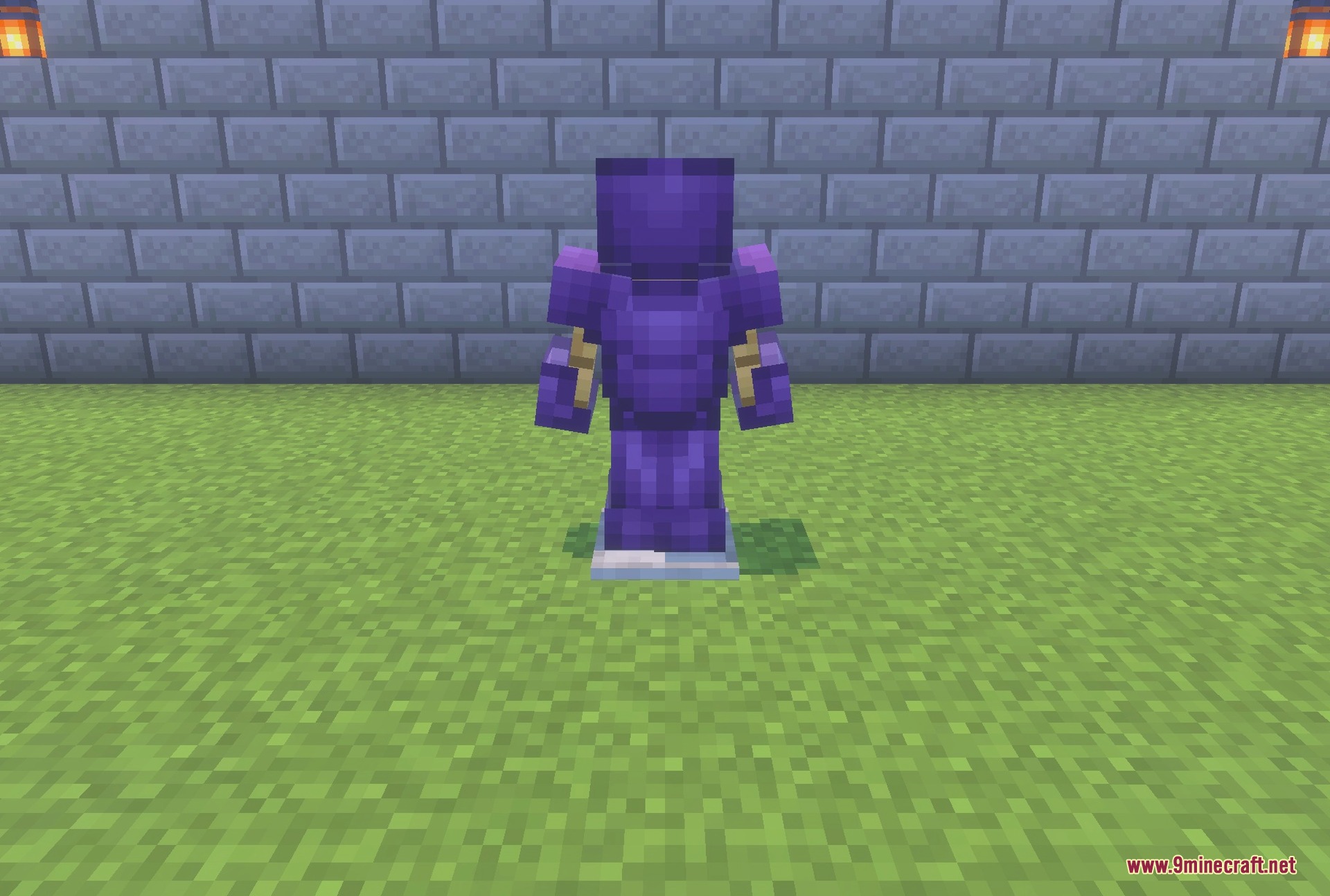 Biomes Beyond Addon Screenshot 6 The Enderium armour set displayed on an armour stand
