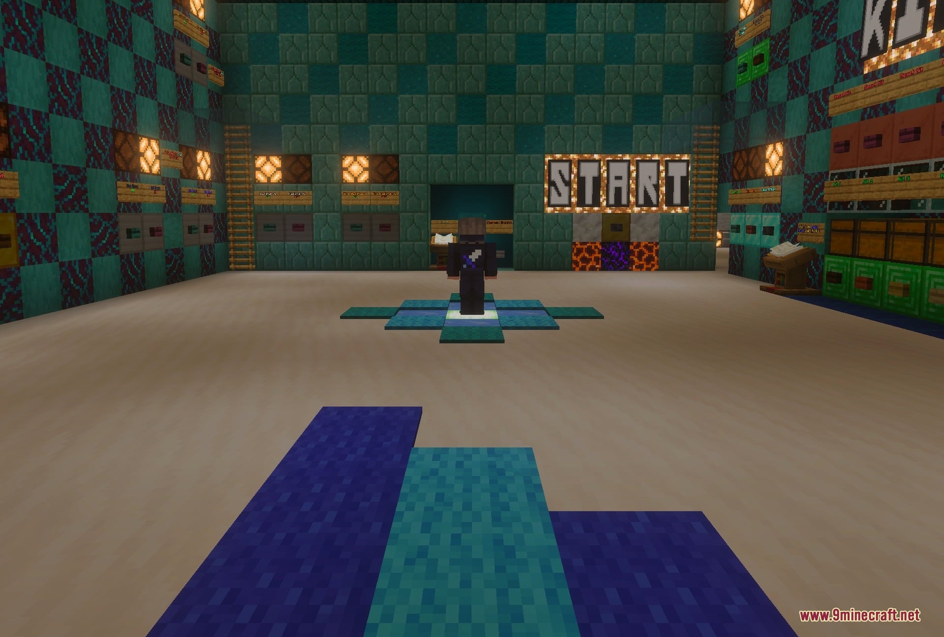 BladeX Pvp Practice Map Screenshot 2 Looking down the PvP lanes toward the START sign