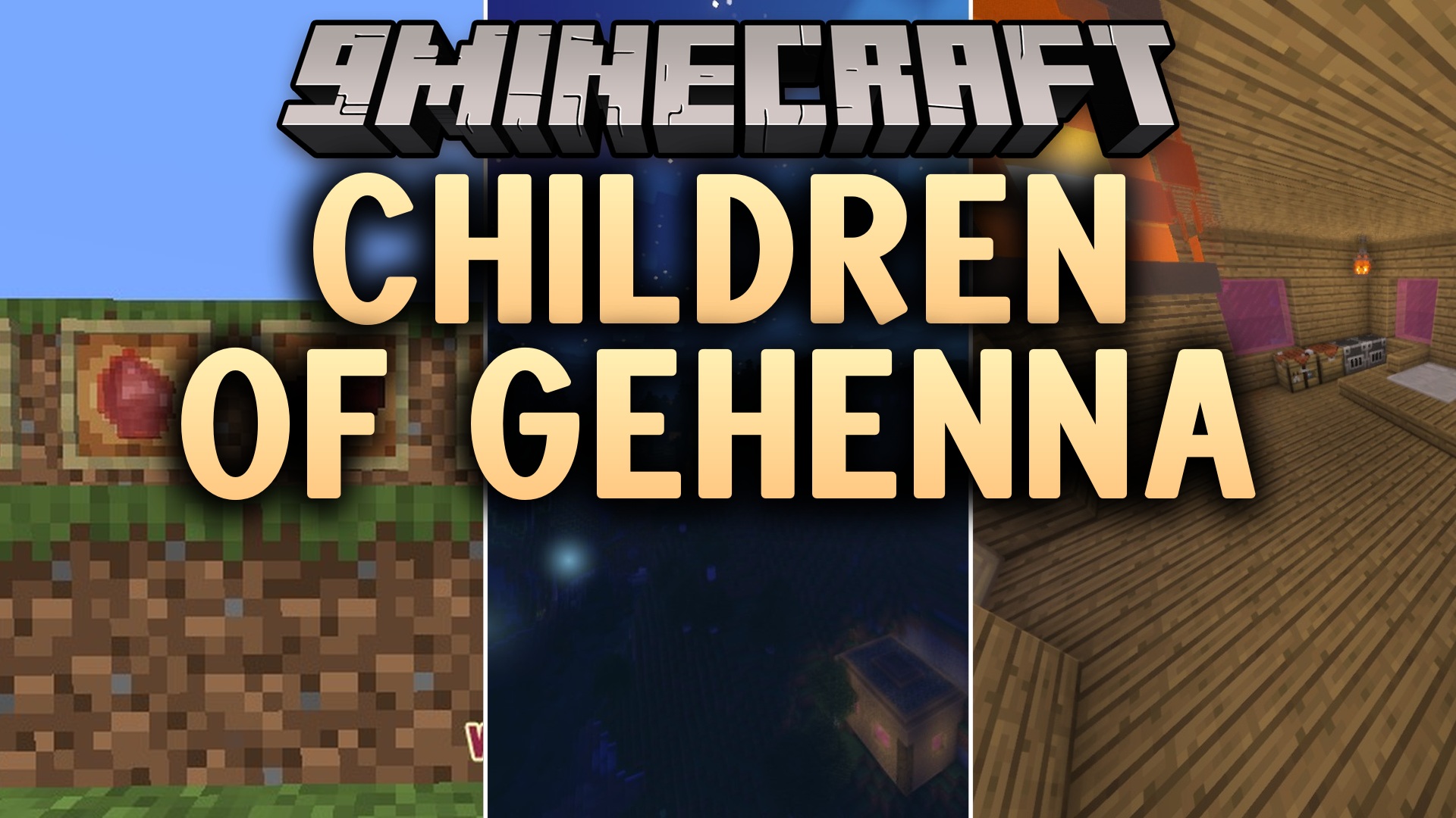 Children of Gehenna Mod Screenshot 1 A bright moon shines over a dark forest landscape with a wooden house