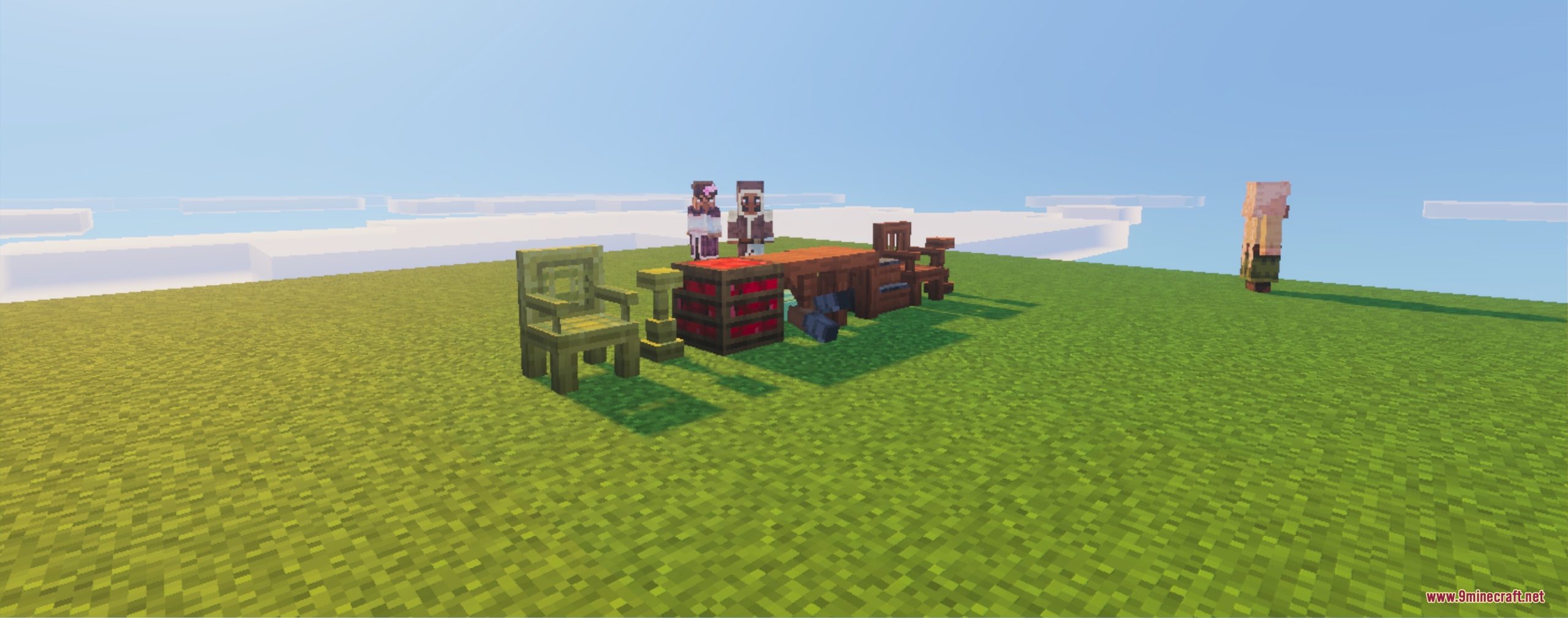 Core Craft - a Vanilla Expansion Addon Screenshot 1 A bright sun shines over a custom savanna biome with acacia trees
