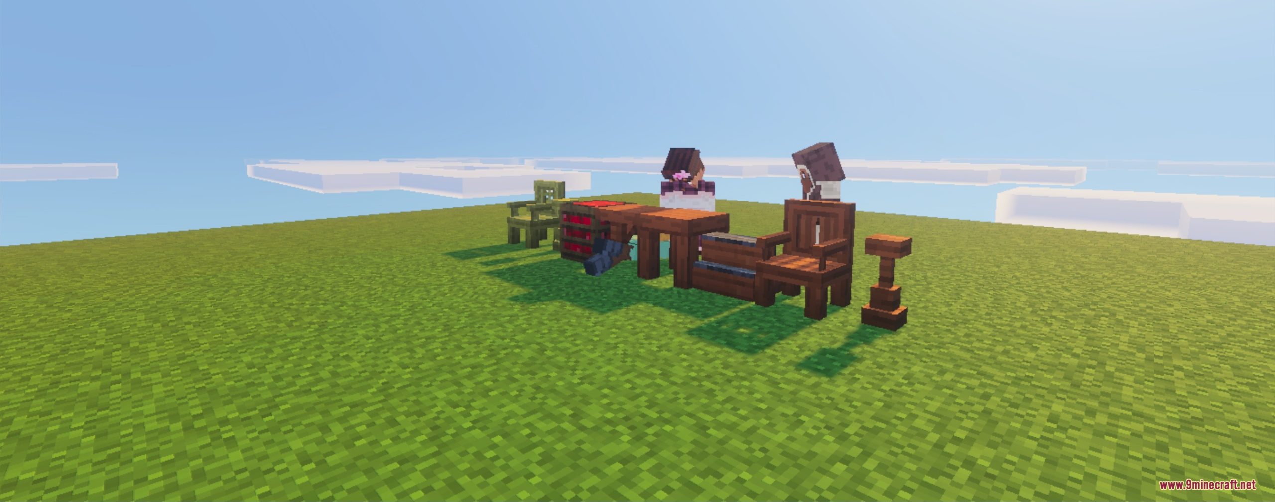 Core Craft - a Vanilla Expansion Addon Screenshot 2 A wide view of a custom savanna landscape overlooking a blue river