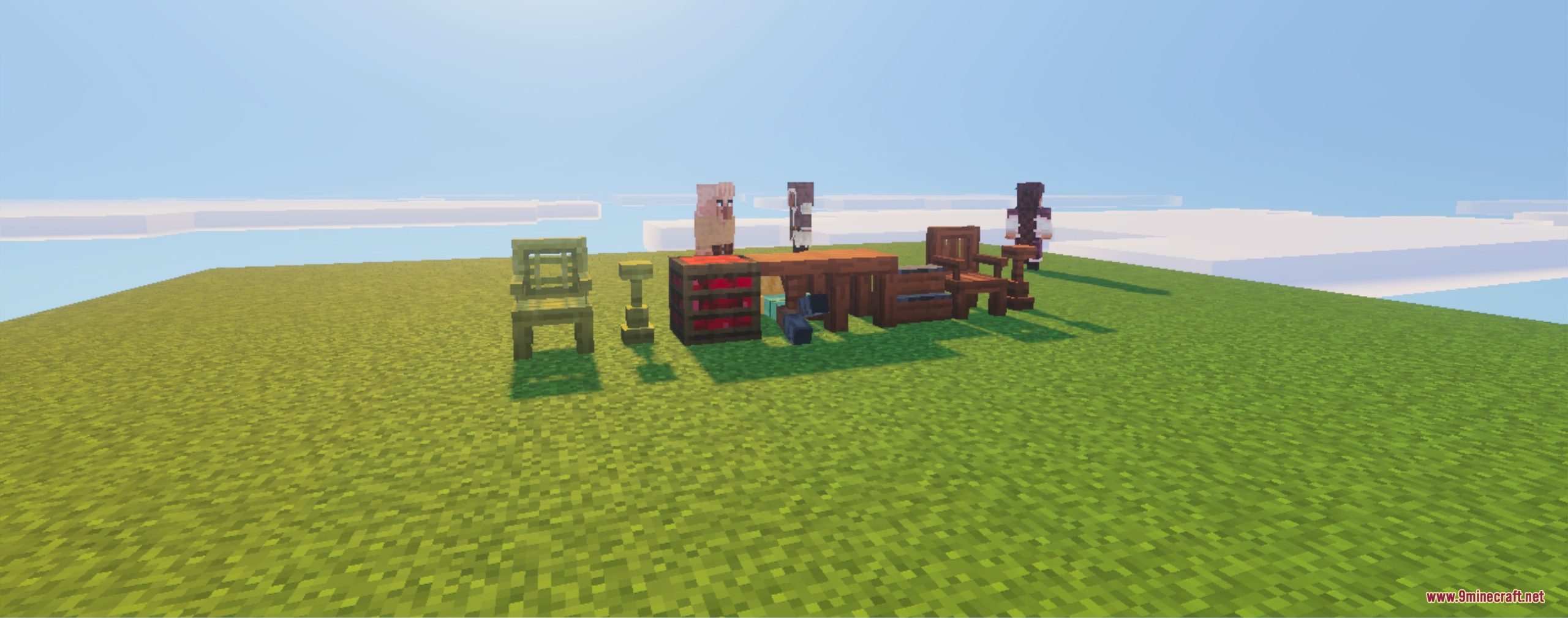 Core Craft - a Vanilla Expansion Addon Screenshot 4 Acacia trees grow on a golden hill overlooking a calm blue river