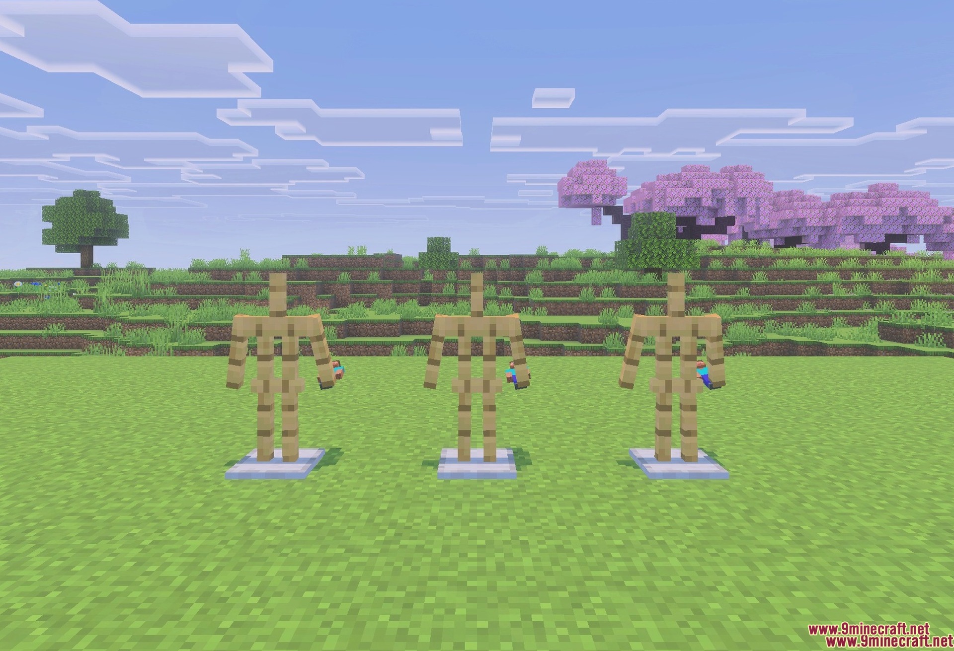Custom 3D Totem with Player Skin RP Texture Pack Screenshot 3 Totems on display stands