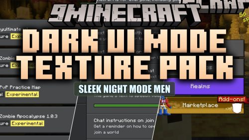 Dark UI Mode Texture Pack (MCPE) Thumbnail