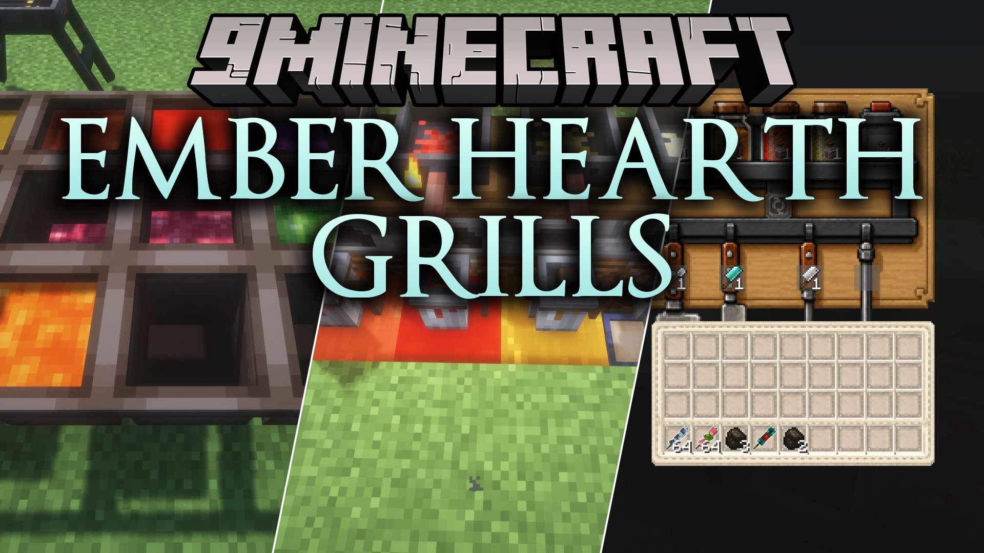 Ember Hearth Grills Mod (1.21.1, 1.20.1) – Cook Delicious Skewers Over Hot