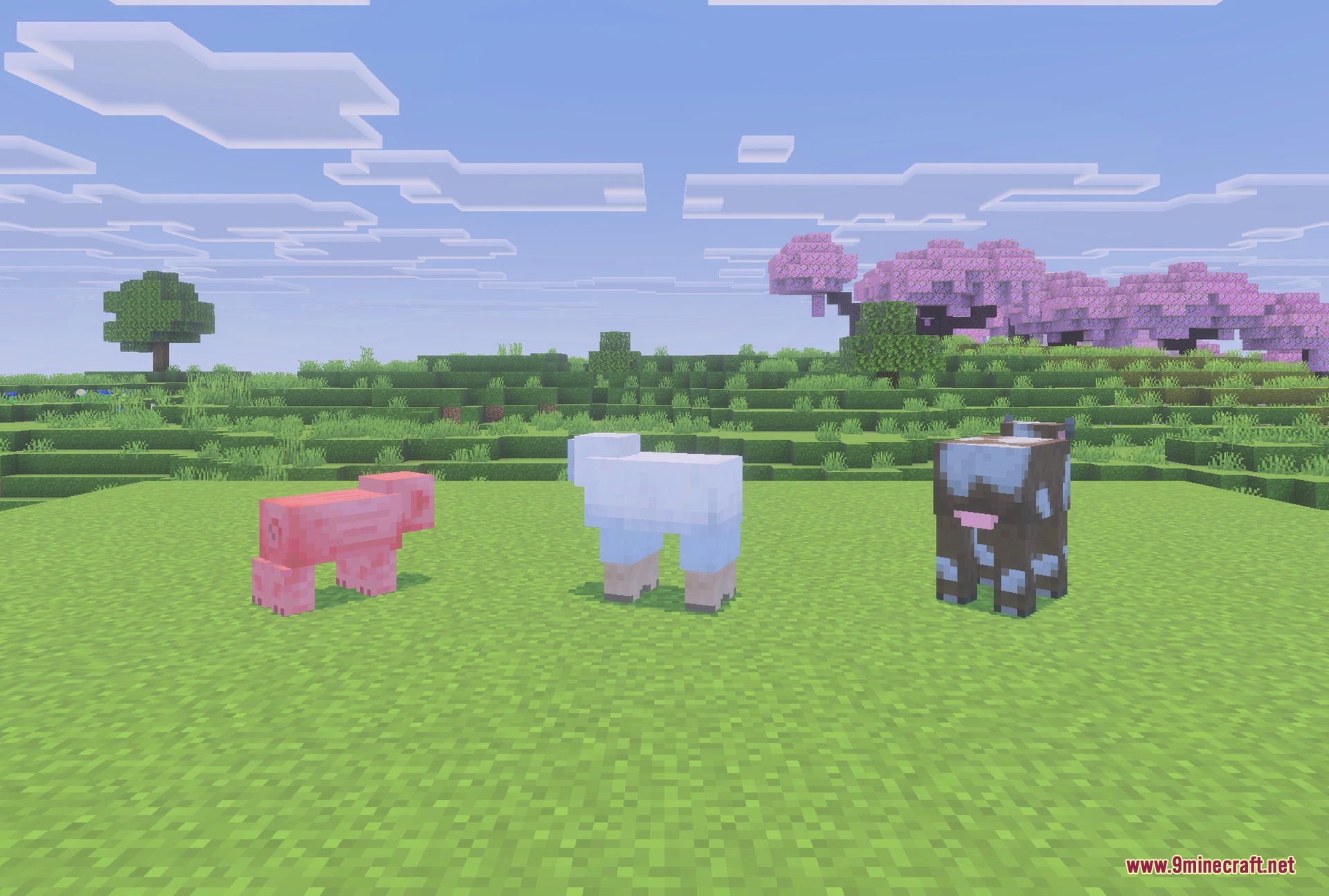 Farm animals with the enhanced textures