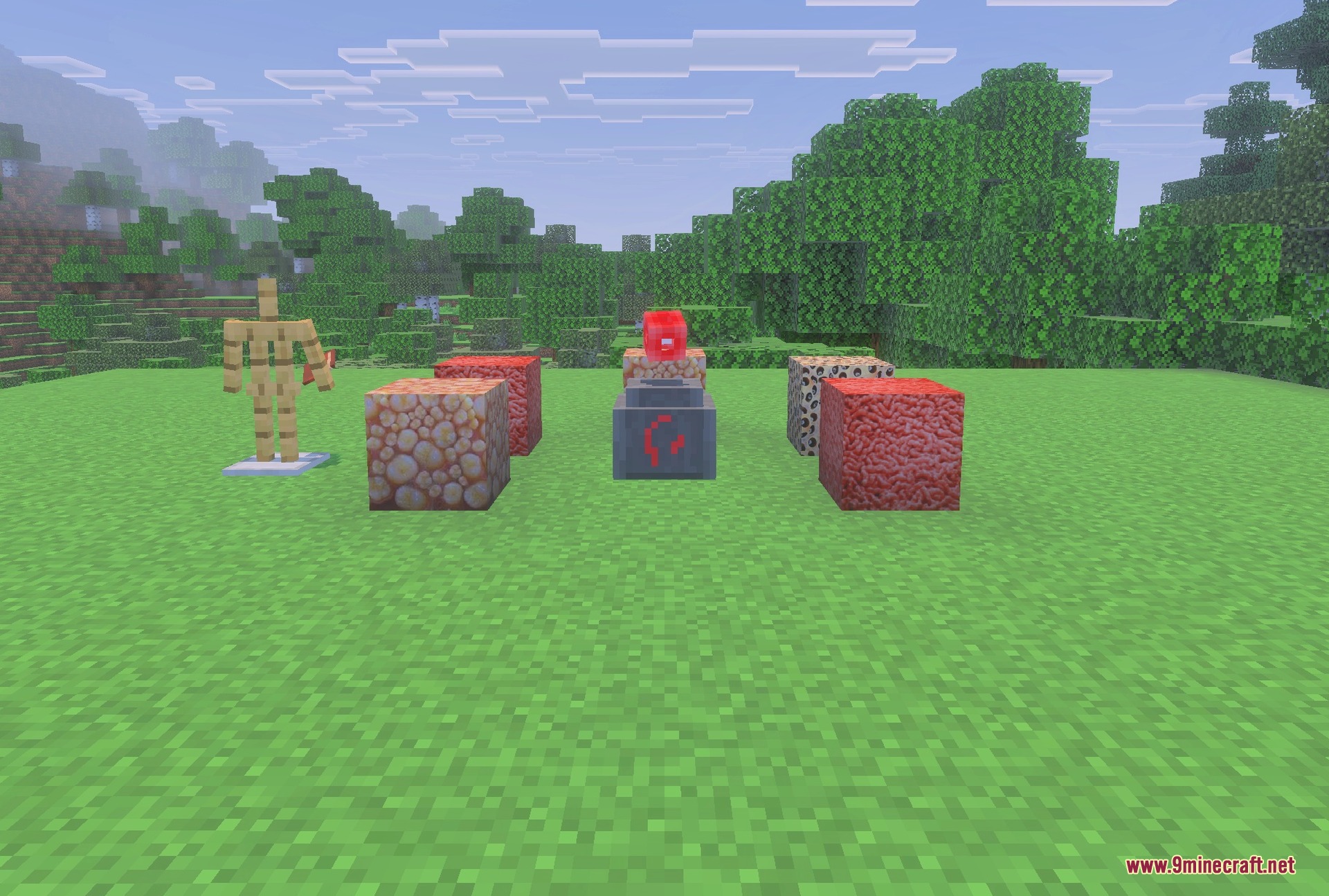 Evil Hunter Addon Screenshot 5 The ritual block ringed with flesh blocks, with the Ritual Book beside it