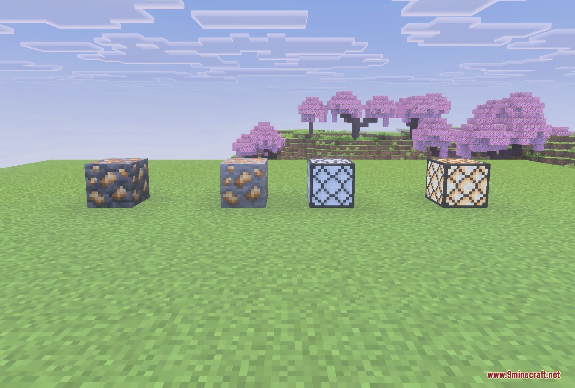 Feldspar ore and the feldspar lamps it crafts into